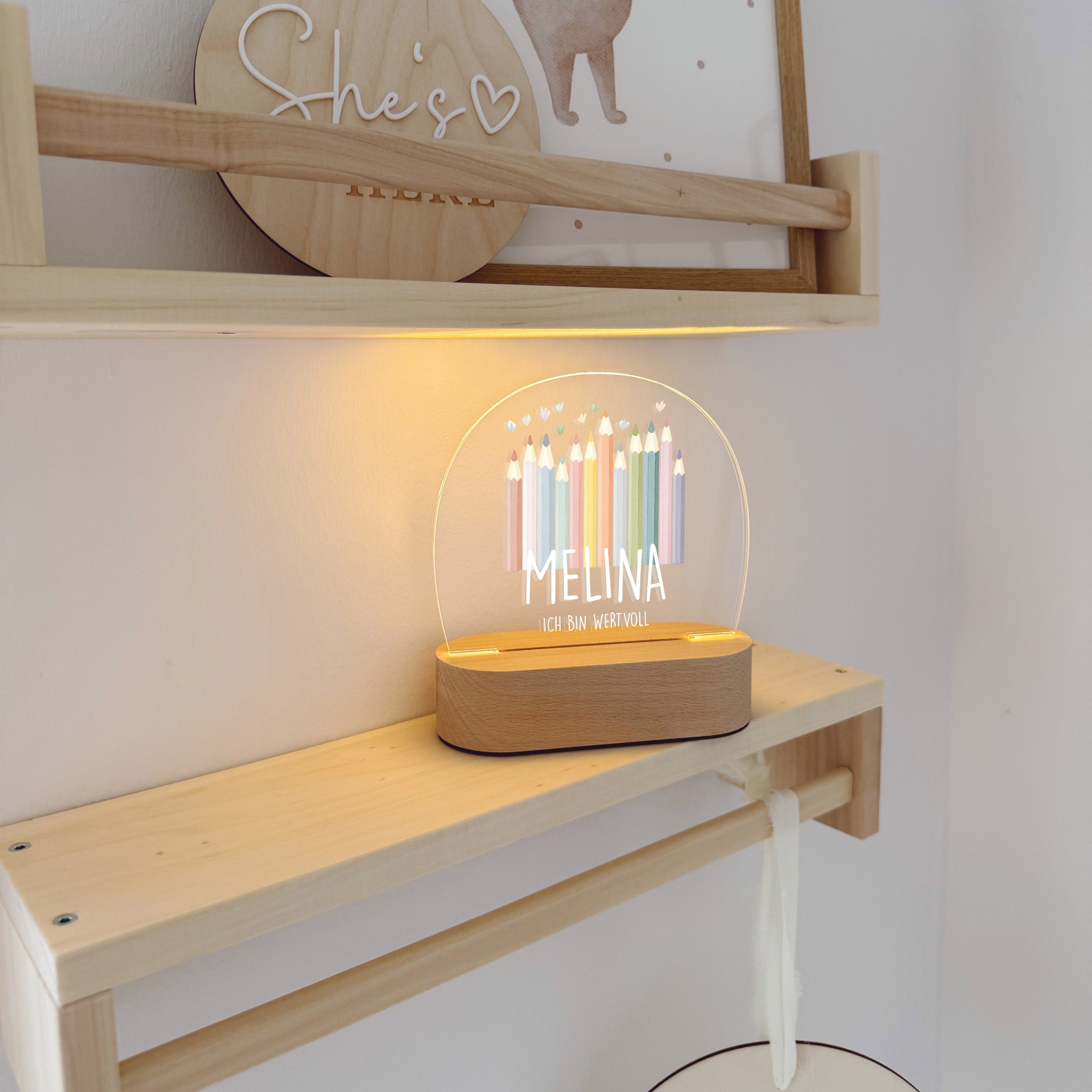 Nachtlicht Kinder personalisiert LED - Einschulung
