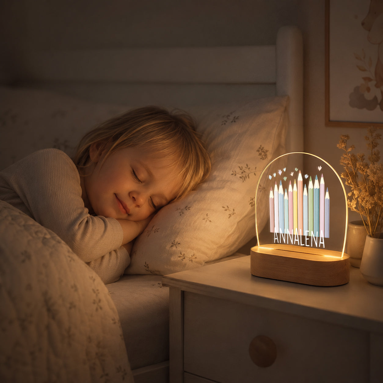 Nachtlicht Kinder personalisiert LED - Einschulung