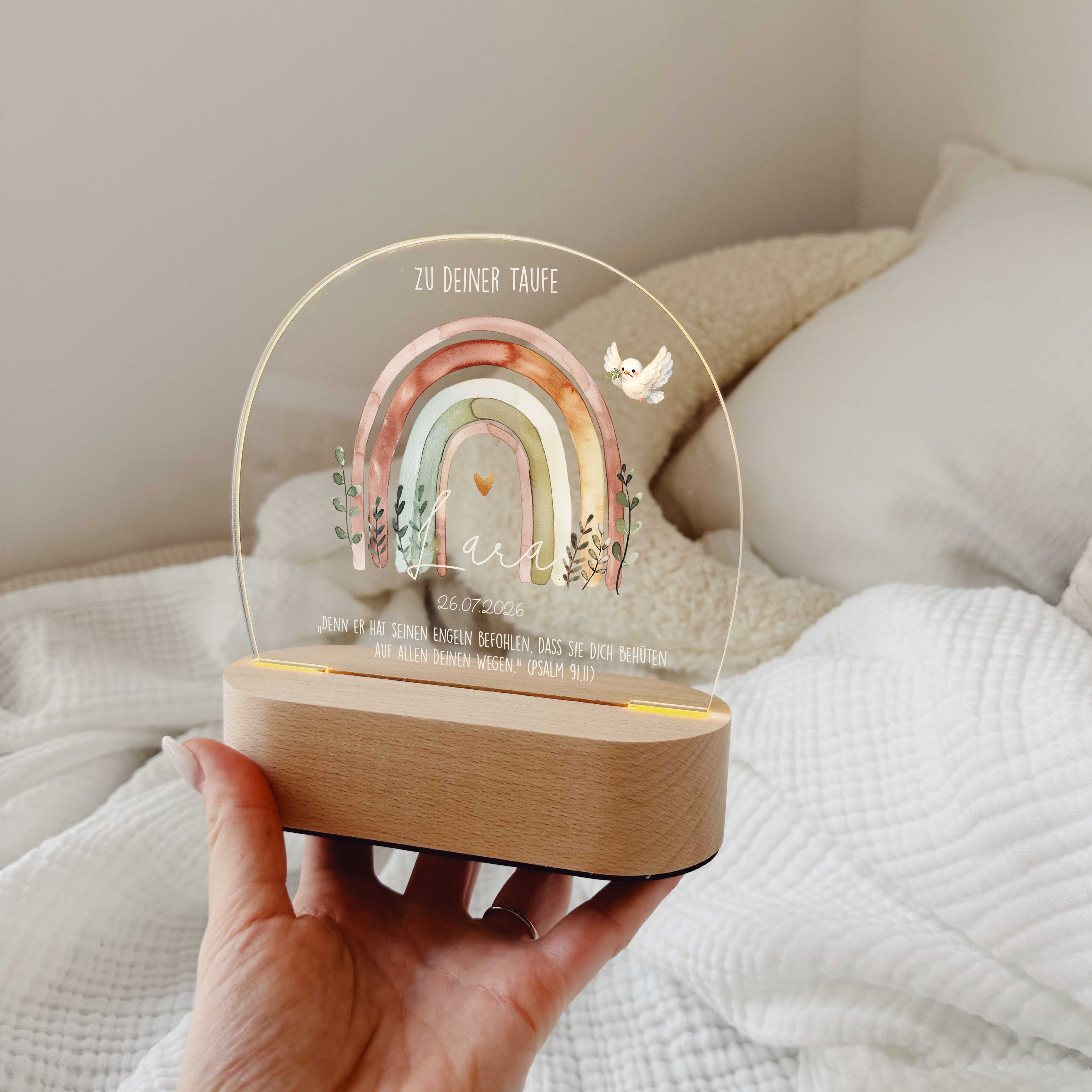 Nachtlicht Kinder personalisiert LED - Taufe