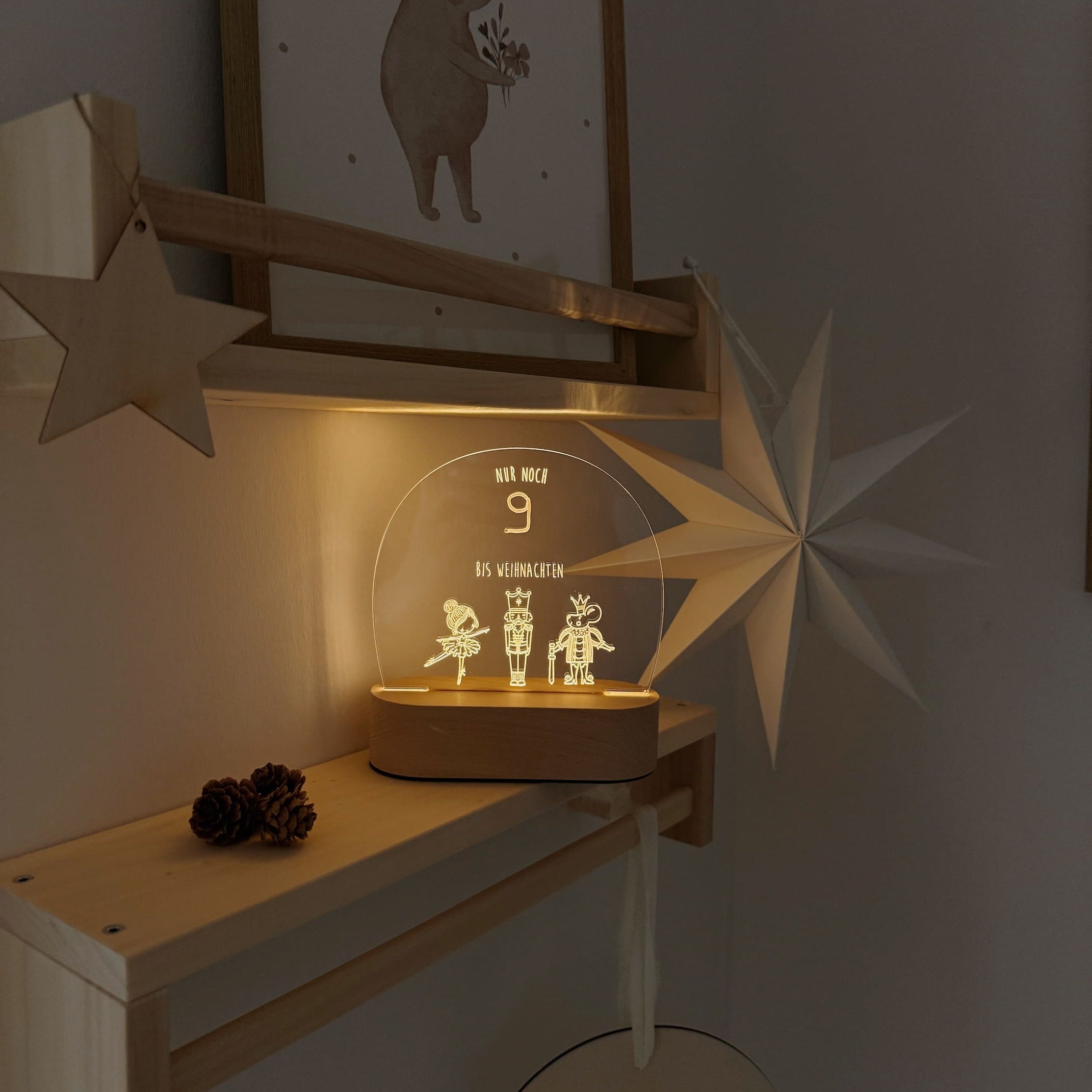 Nachtlicht Weihnachten – Countdown mit „Der Nussknacker“ Motiv