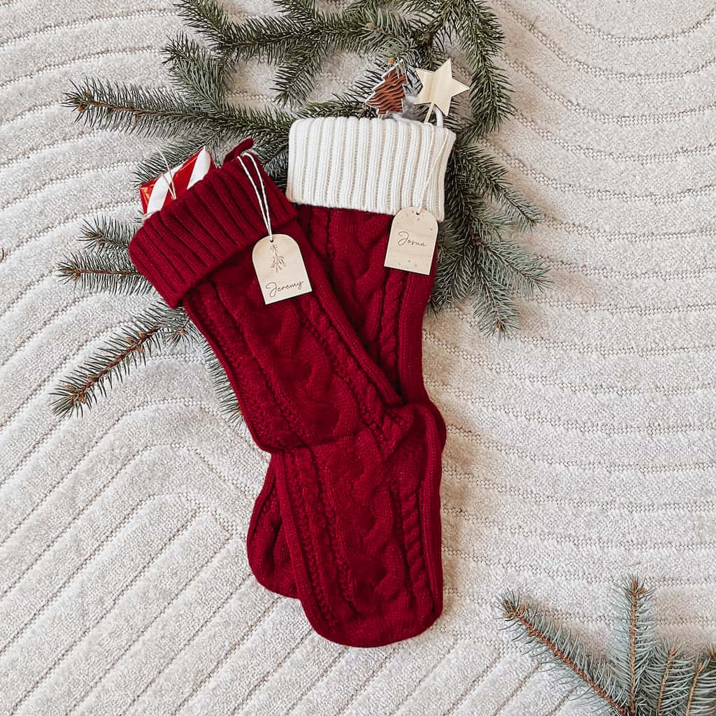 Nikolausstiefel gestrickt - 5 Farben zur Auswahl