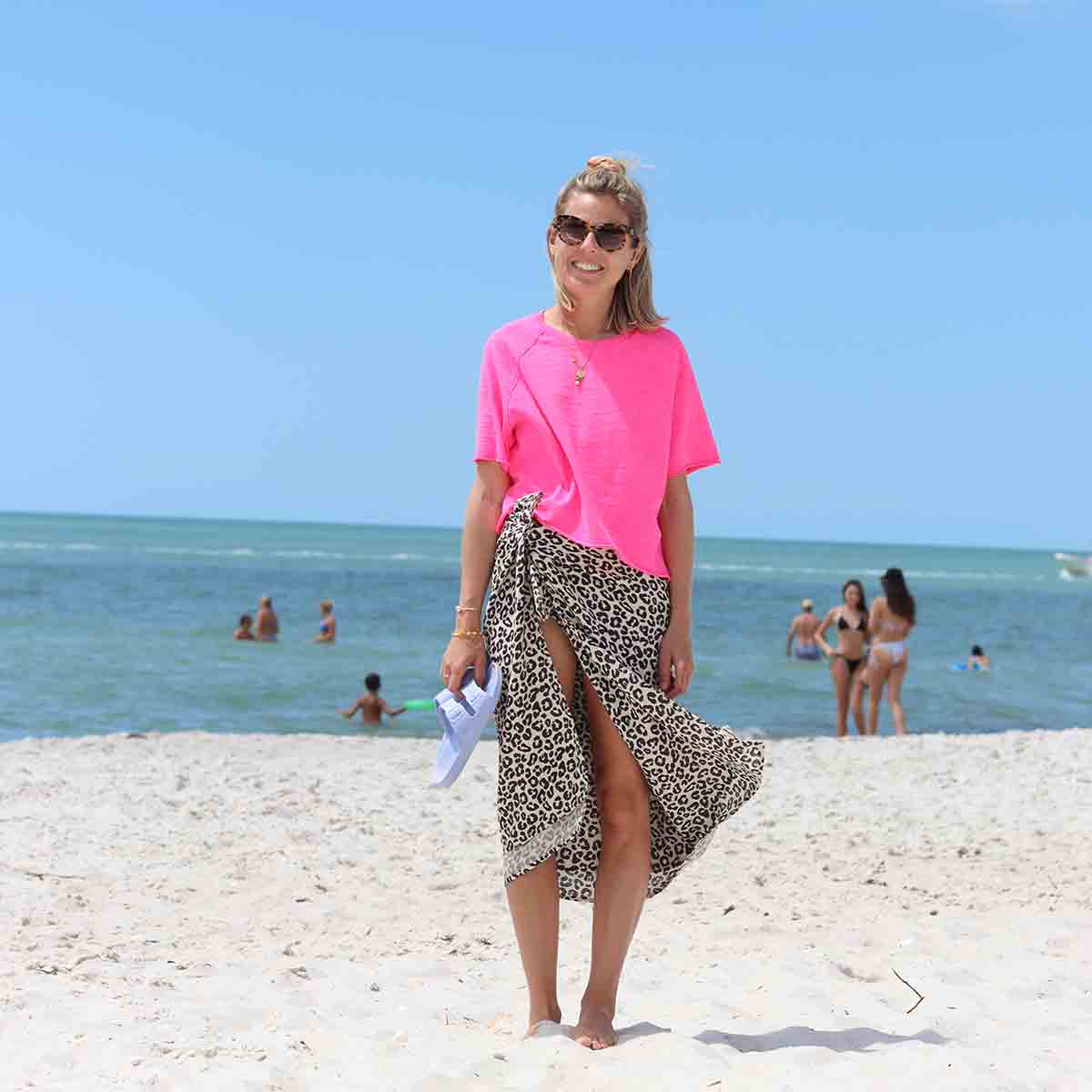 Pareo, großes Musselintuch – GREIGE