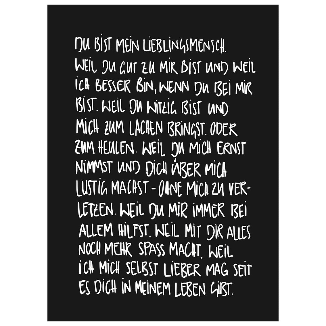 POSTKARTE LIEBLINGSMENSCH – LOVE IS THE NEW BLACK