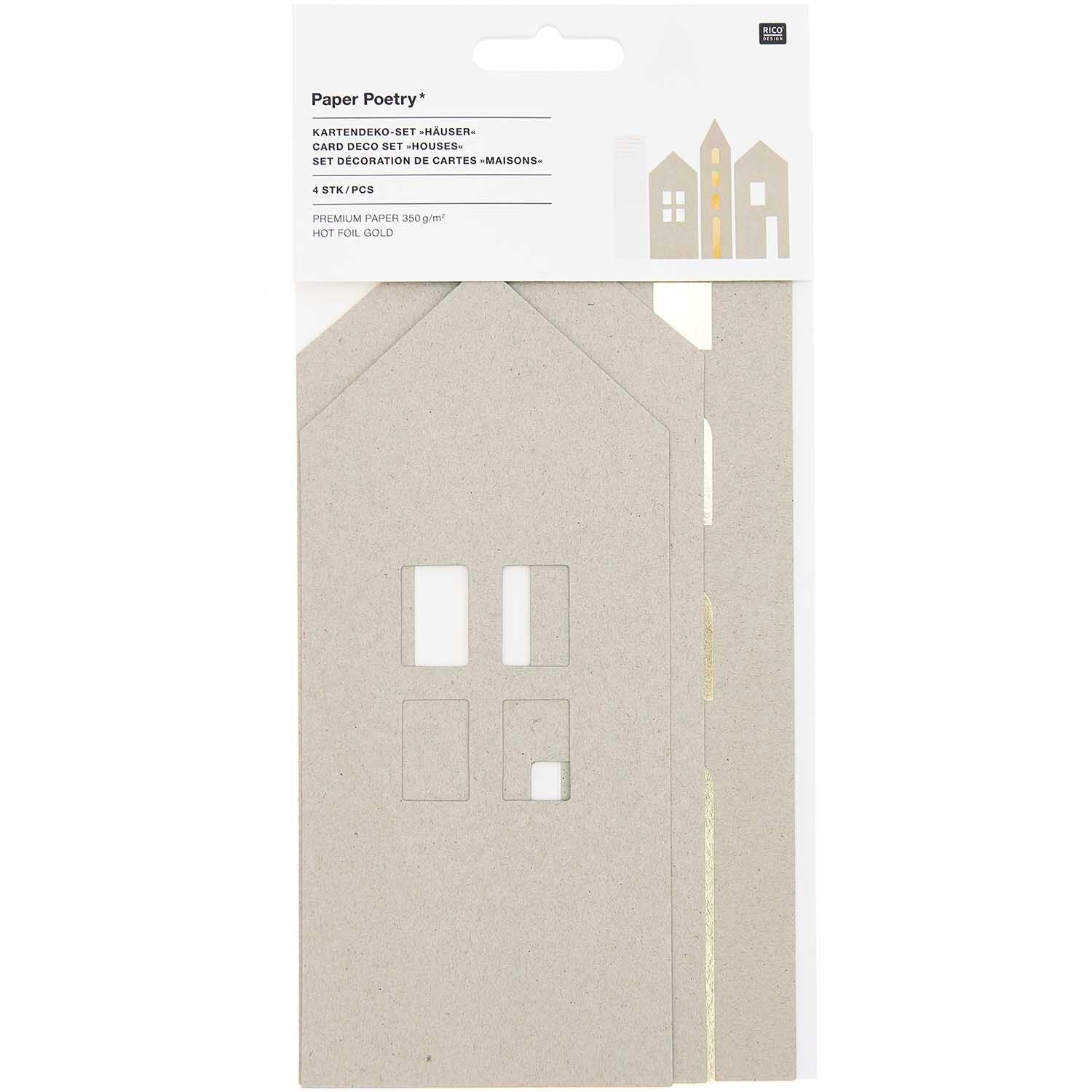 Paper Poetry Postkartendeko-Set Häuser