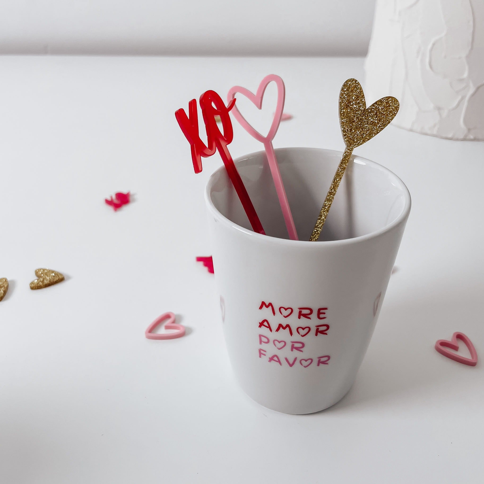 Cocktail-Rührstäbchen zum Valentinstag aus Acryl