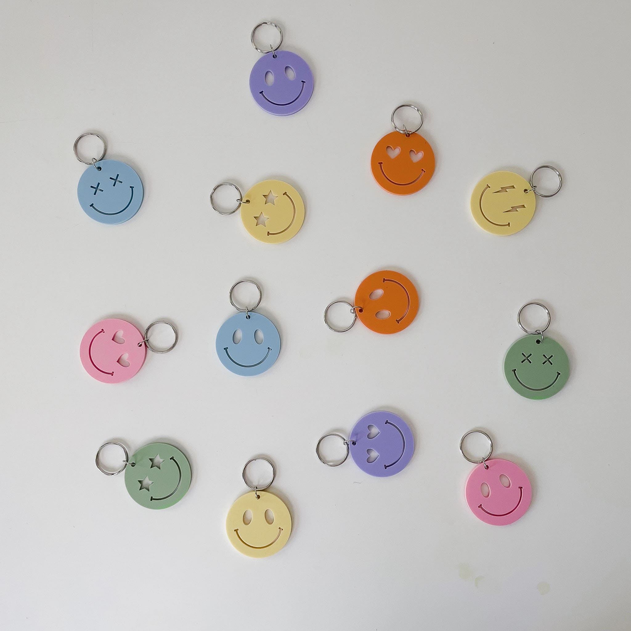 Smiley Arcyl-Schlüsselanhänger personalisiert