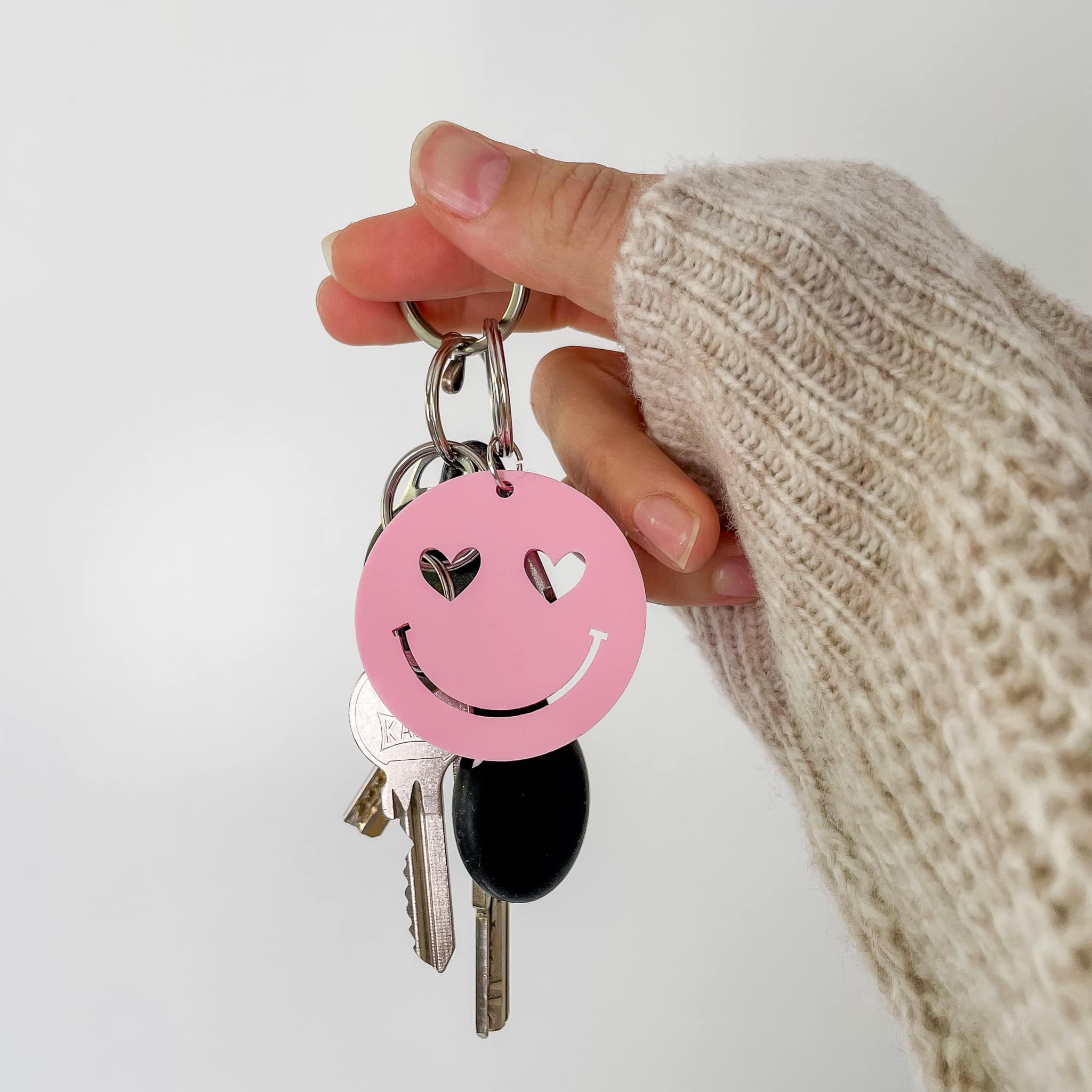 Smiley Arcyl-Schlüsselanhänger personalisiert