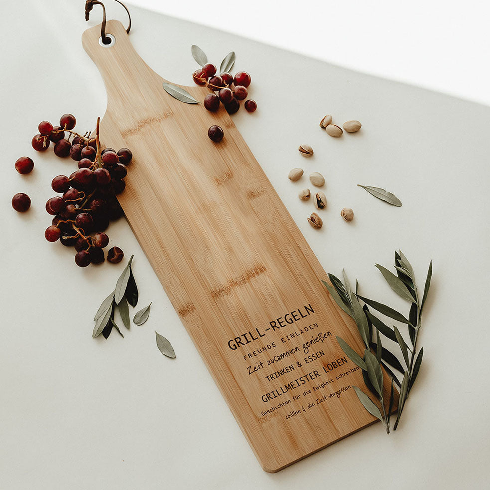 Personalisiertes Schneidebrett Bambus - Grill Regeln