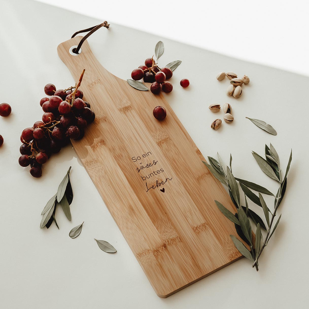 Personalisiertes Schneidebrett Bambus - süßes Leben