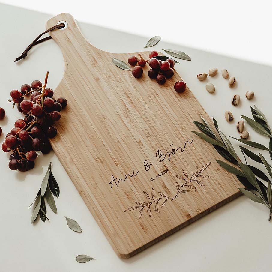 Schneidebrett Bambus | Eiche – Leaf