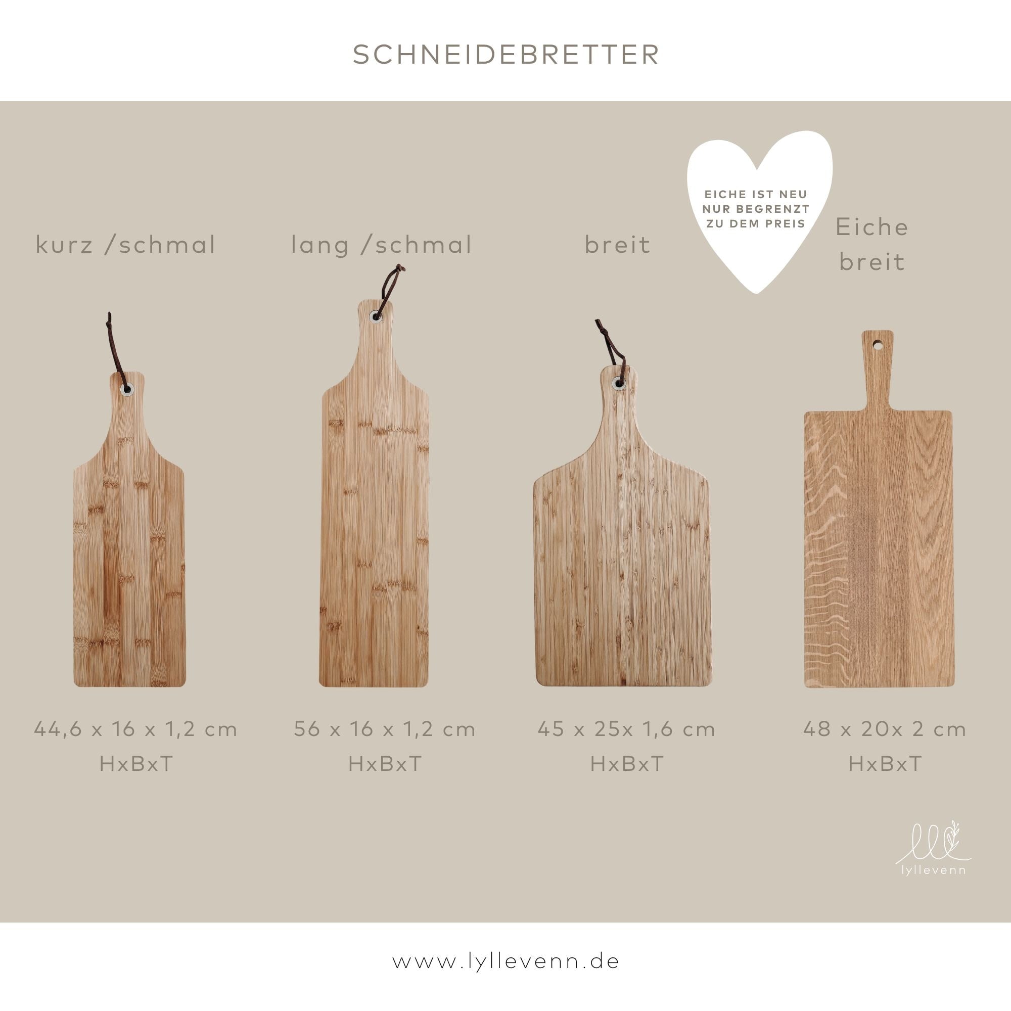 Personalisiertes Schneidebrett Bambus | Eiche – Zutat Liebe