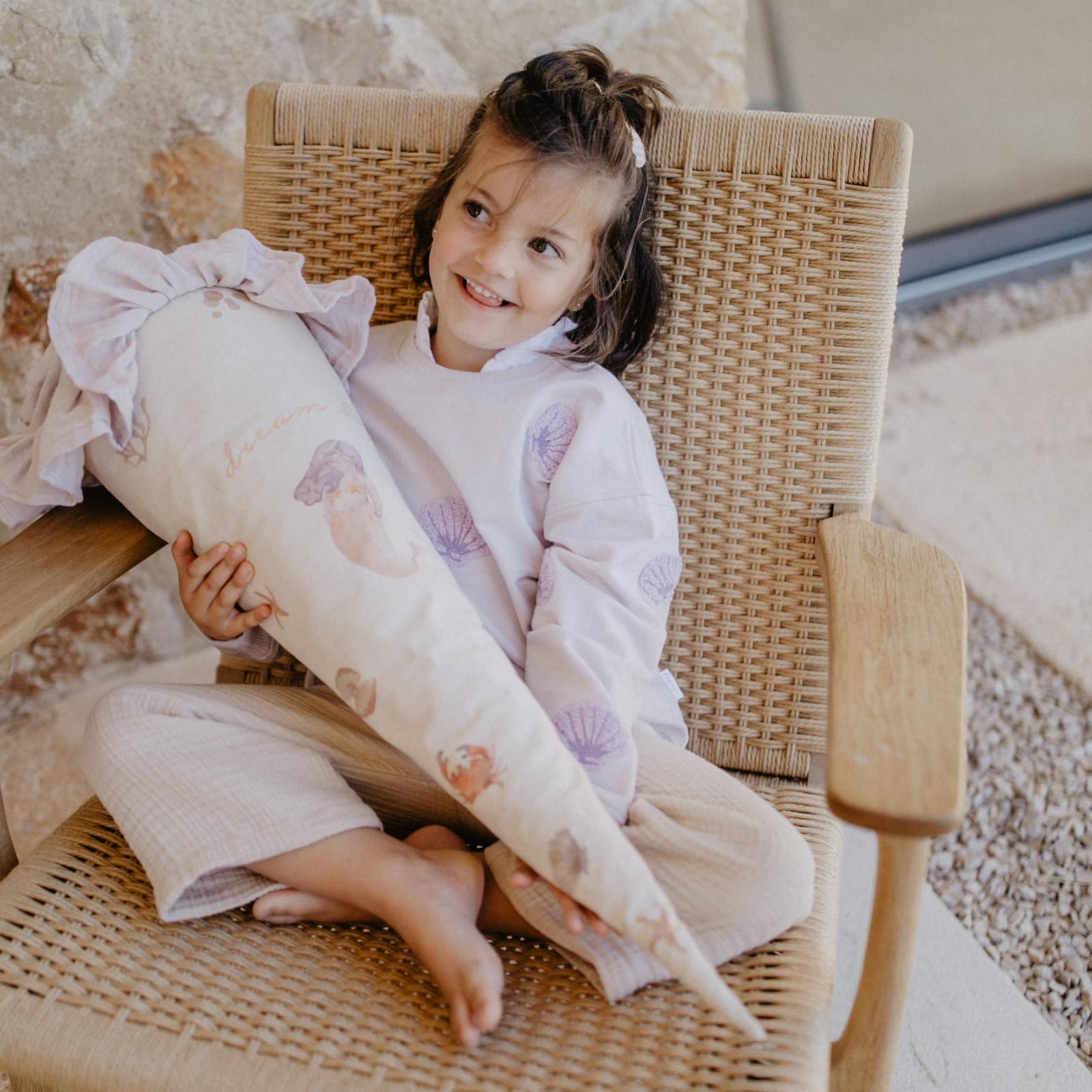 Schultüte 'Meerjungfrau' aus Stoff, personalisierbar 3-in-1 Set