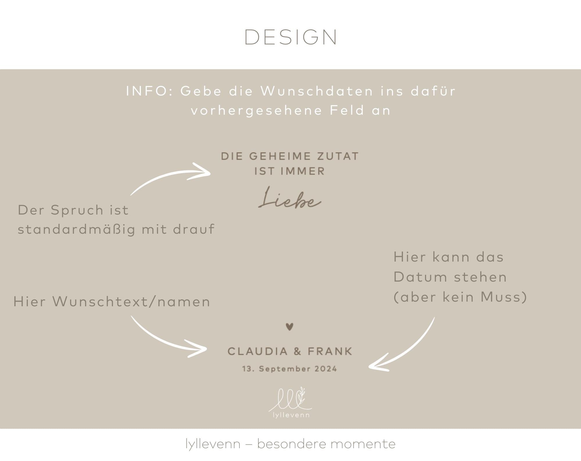 Personalisiertes Schneidebrett Bambus | Eiche – Zutat Liebe