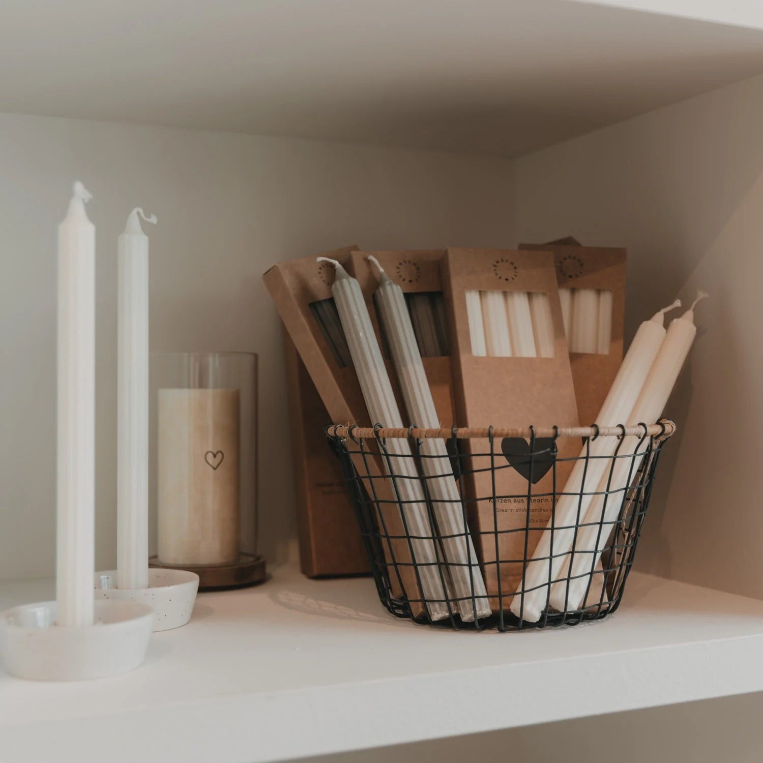 Stabkerzen weiß im 4er Set