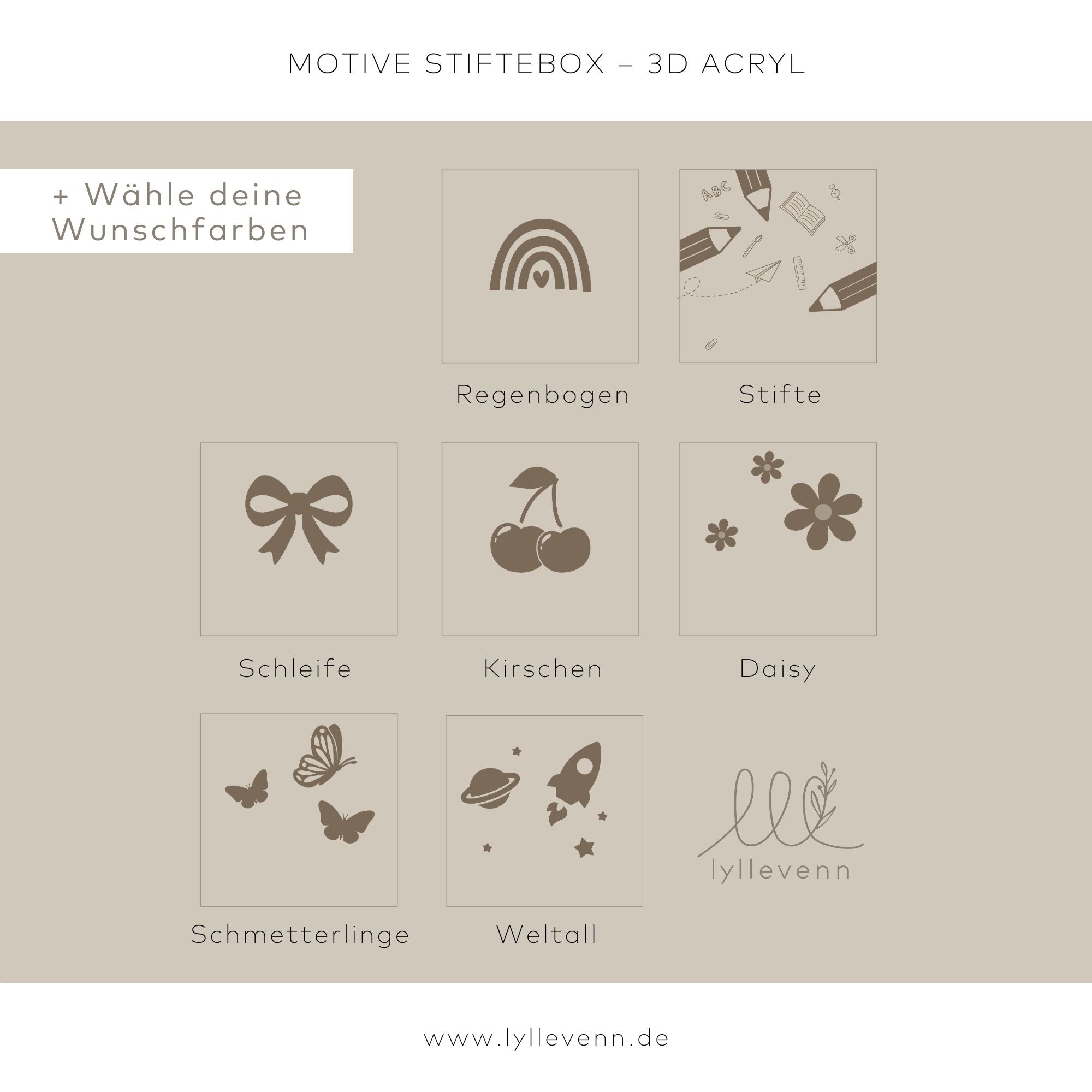 Stiftehalter Flower Power | personalisiert mit 3D-Motiv & Wunschname