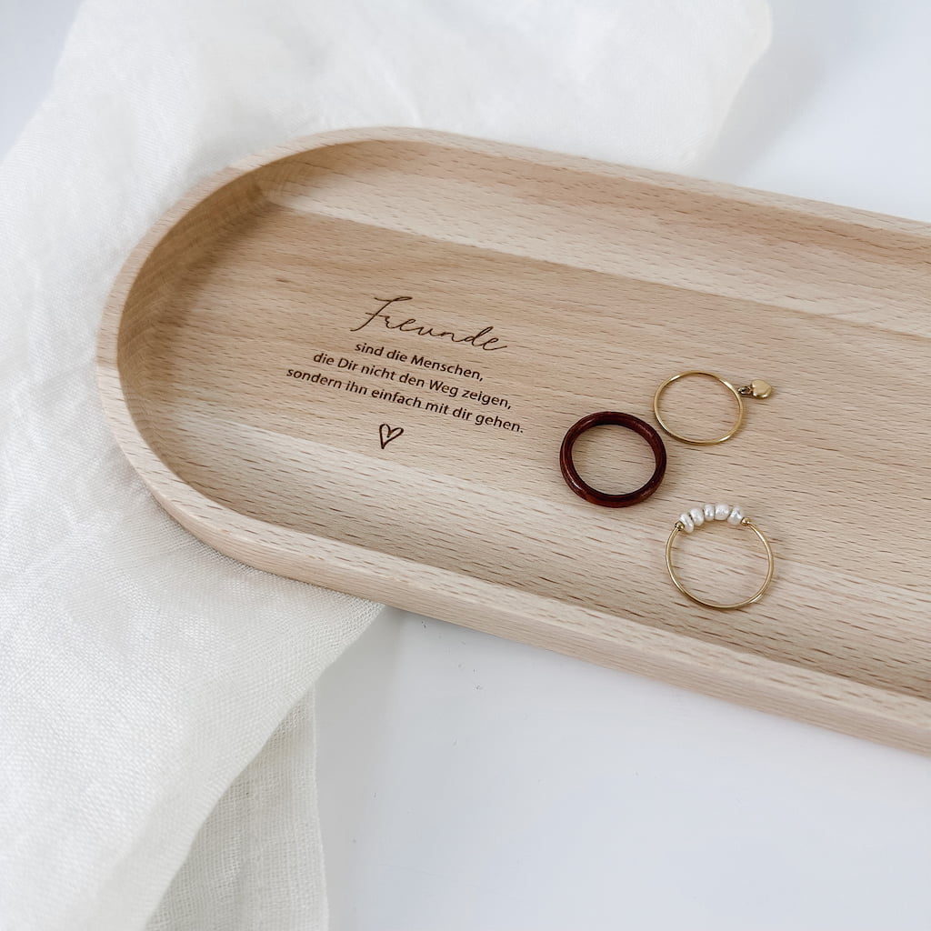 Personalisiertes Holztablett - Freunde sind die ...