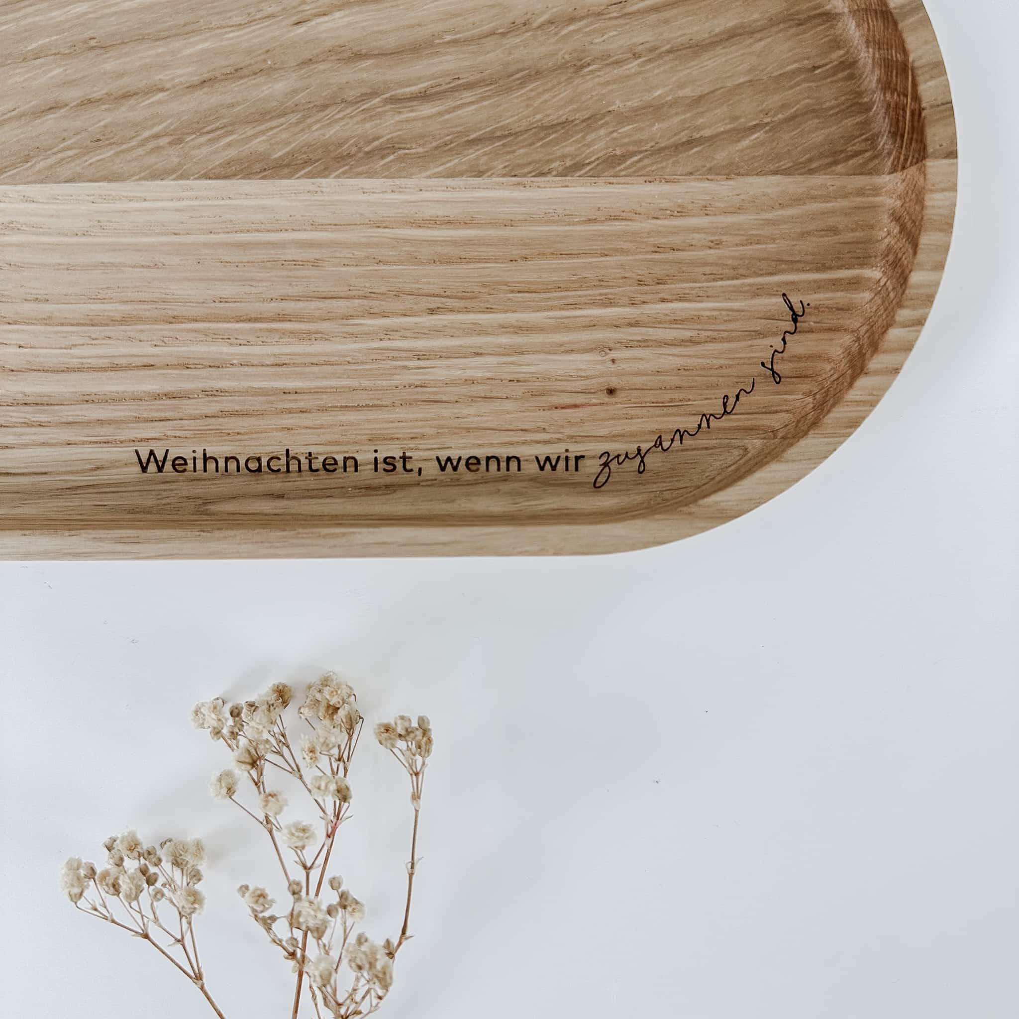 Personalisiertes Holztablett - Weihnachten ist ...