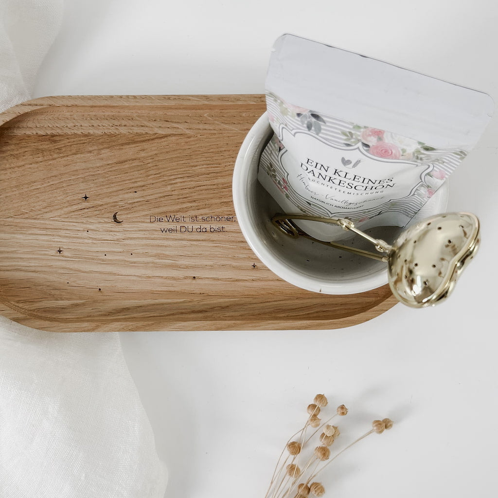 Personalisiertes Holztablett - Die Welt ist schöner