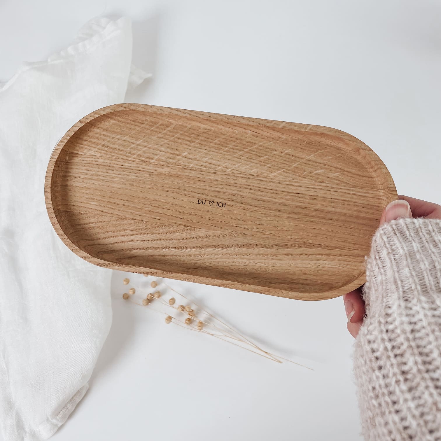 Besonderes Holztablett 'Du & Ich'