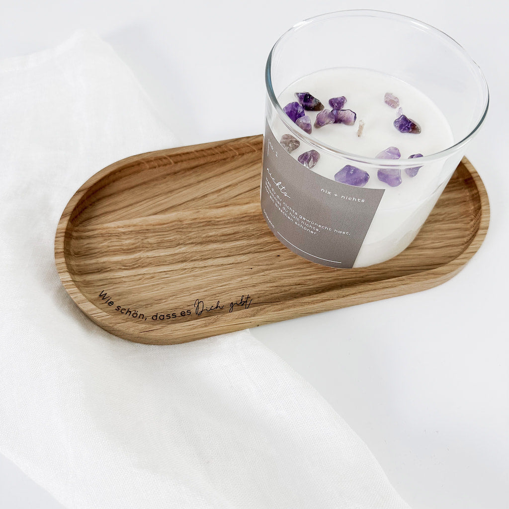 Besonderes Holztablett – "schön, dass es es dich gibt"