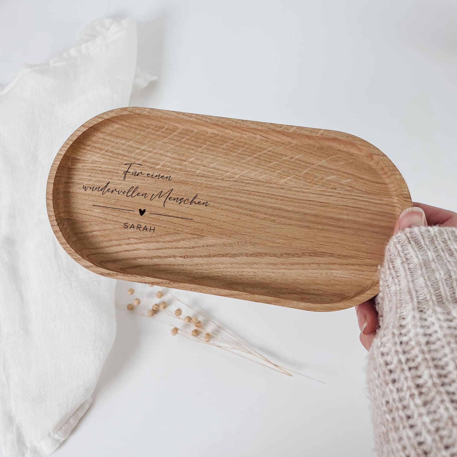 Personalisiertes Tablett für einen wundervollen Menschen aus Holz