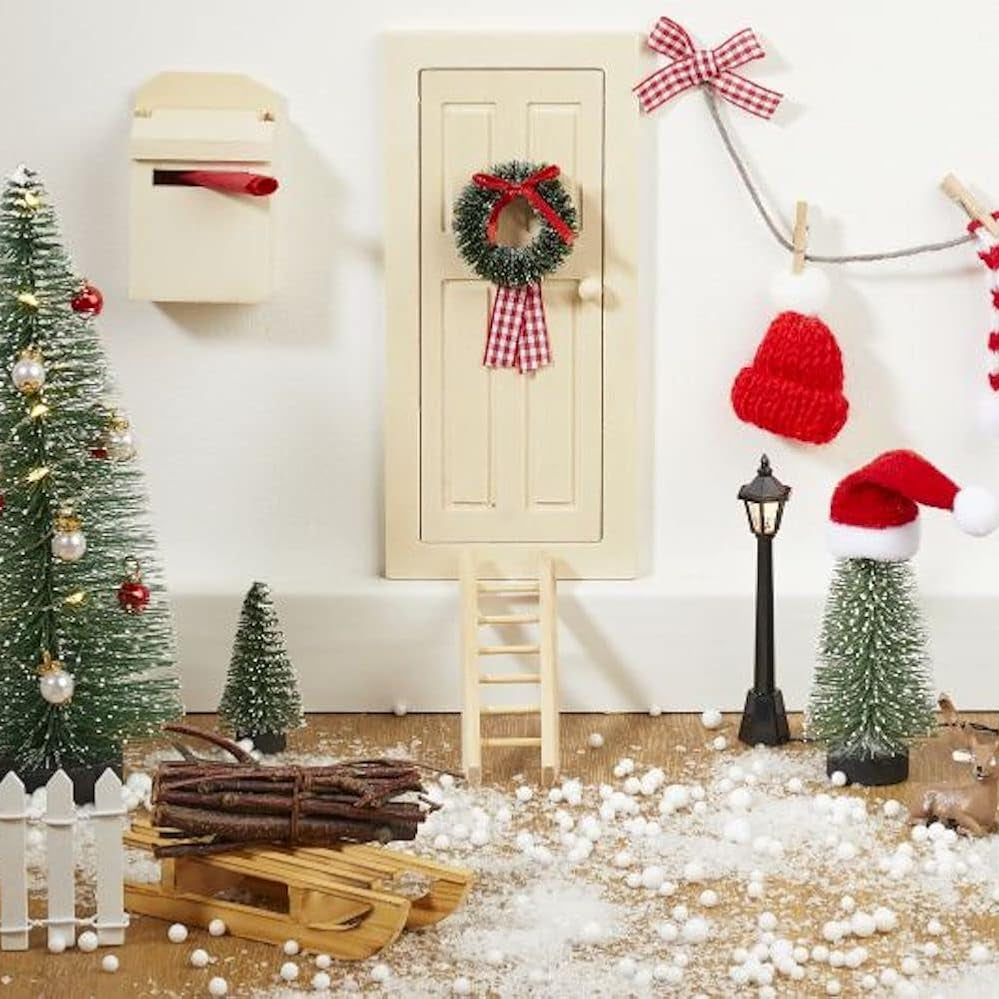 Mini Holzschlitten – Wichtel Zubehör für Winter & Weihnachten