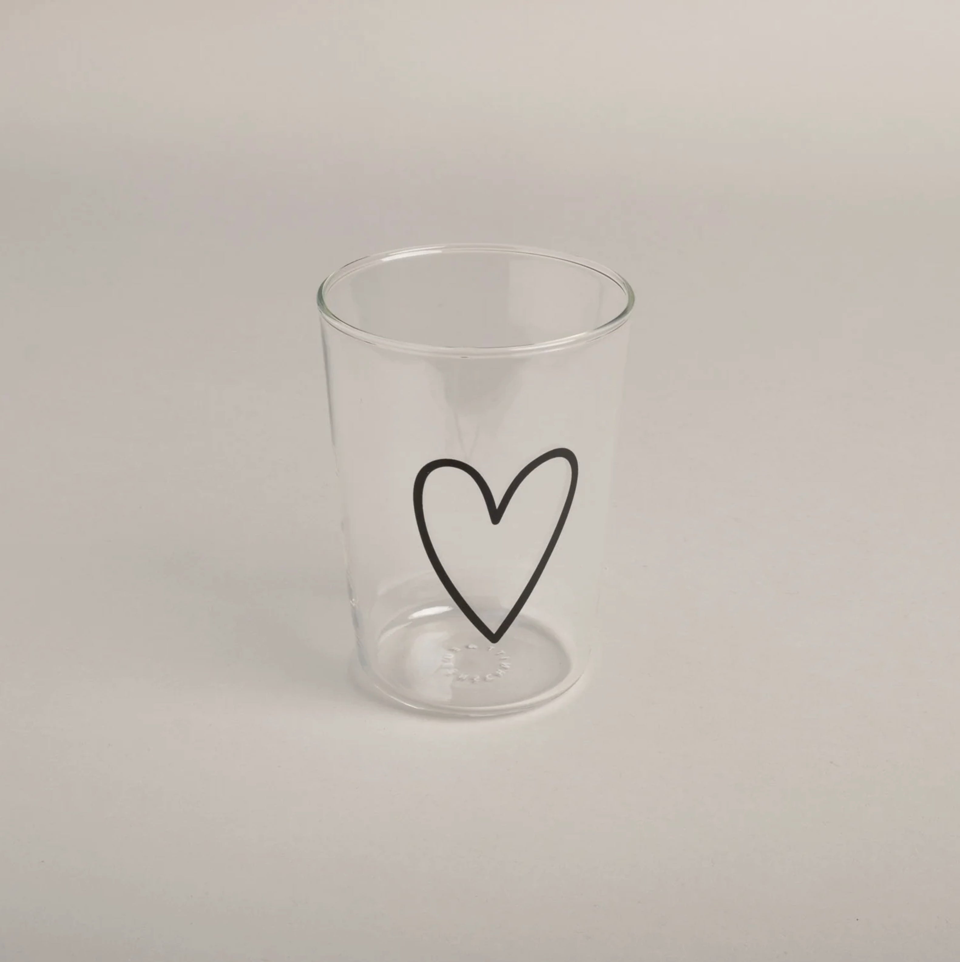 Trinkglas Herz schwarz