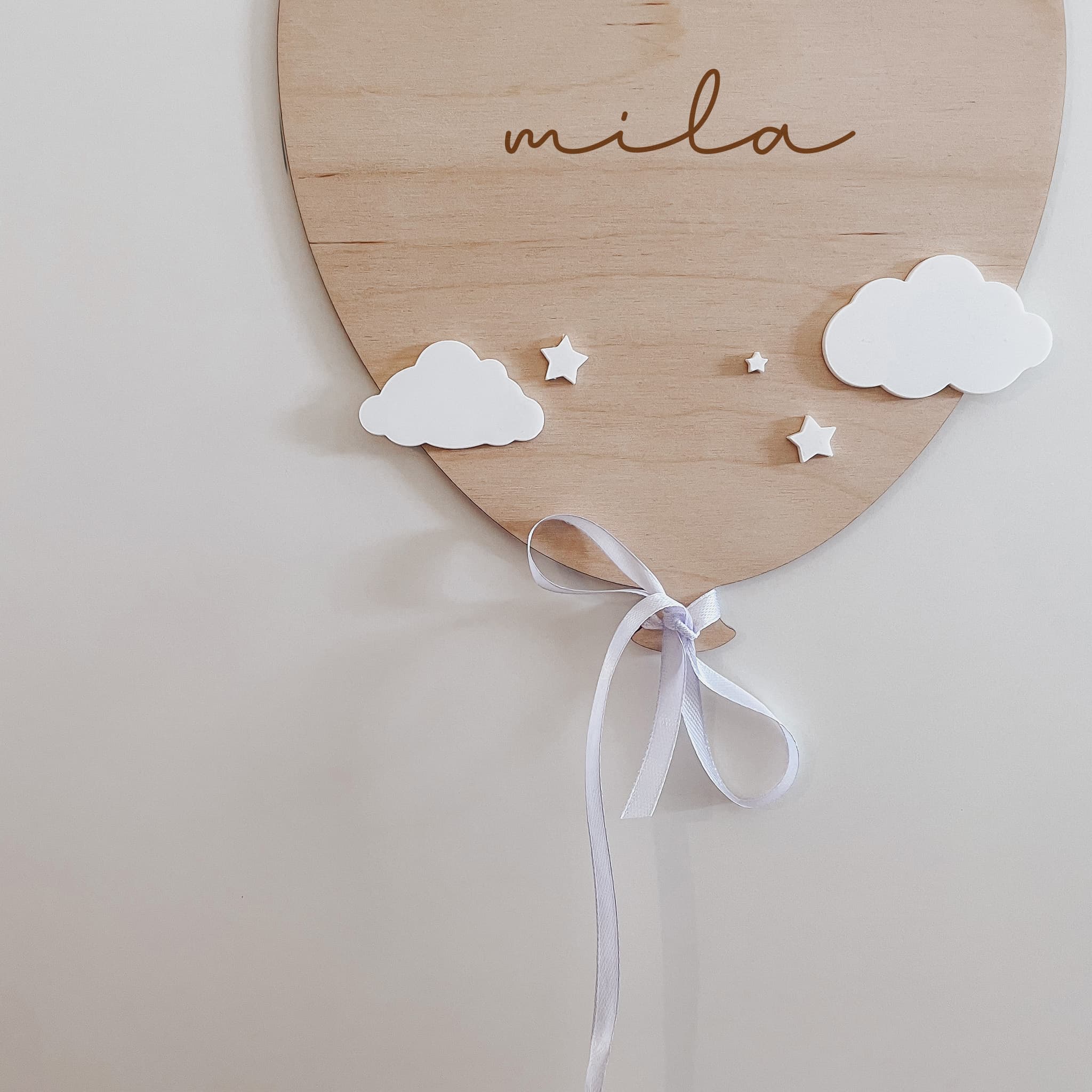 Türschild Kinderzimmer – Luftballon Mond Sterne