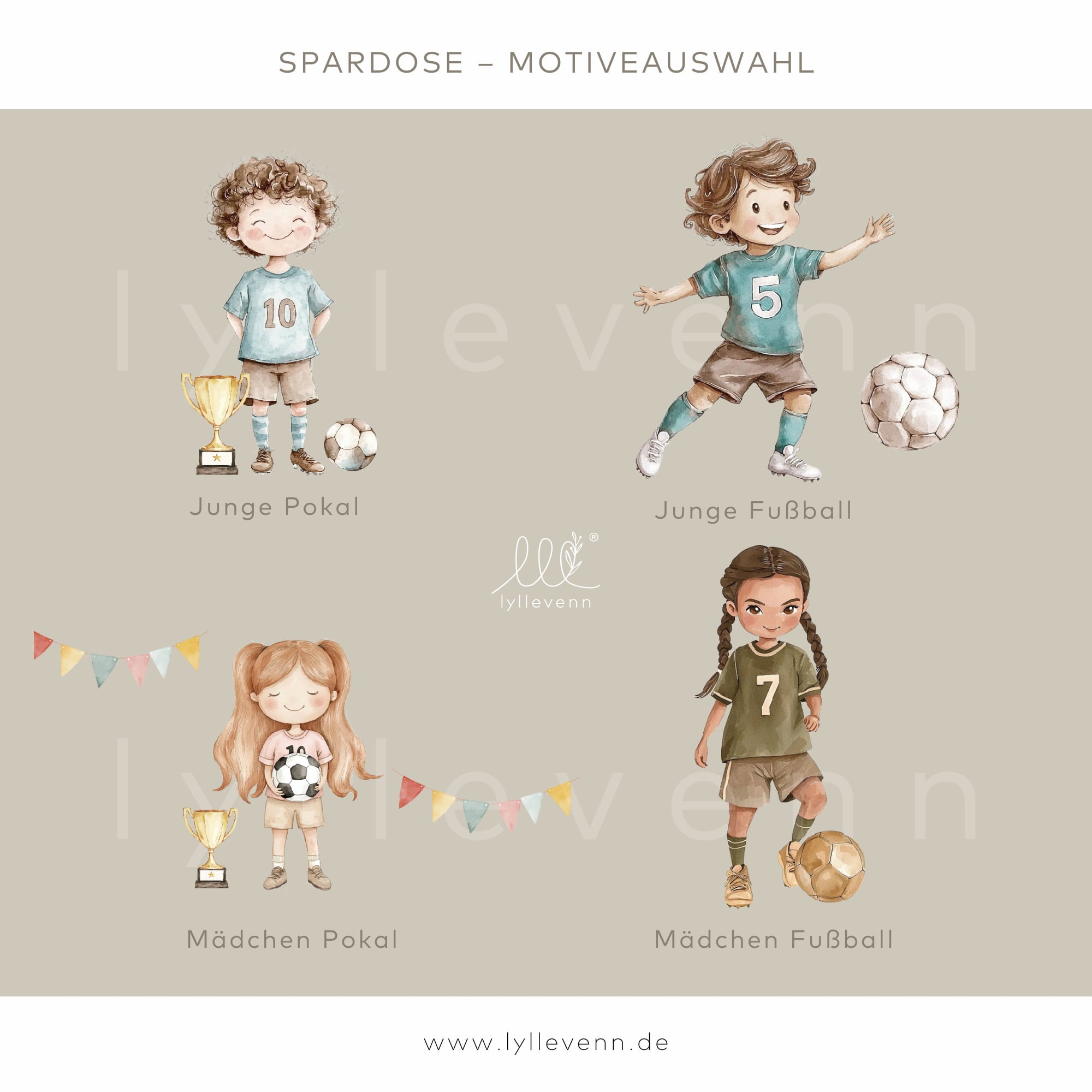 Spardose Holz personalisiert - Fußball