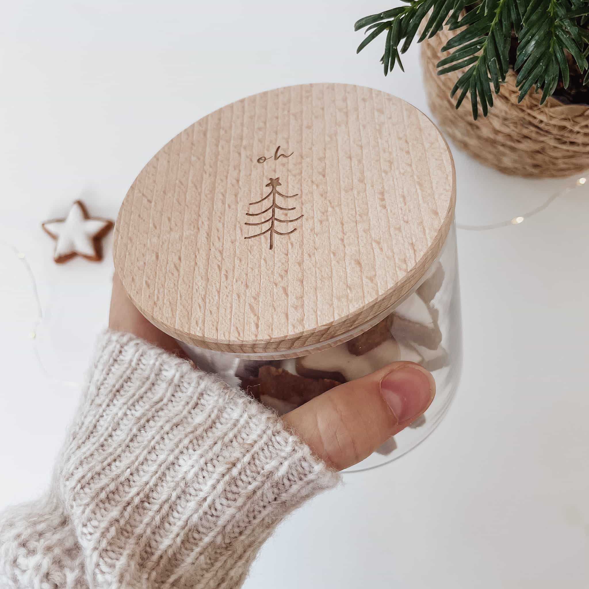 Personalisiertes Vorratsglas – oh tannenbaum