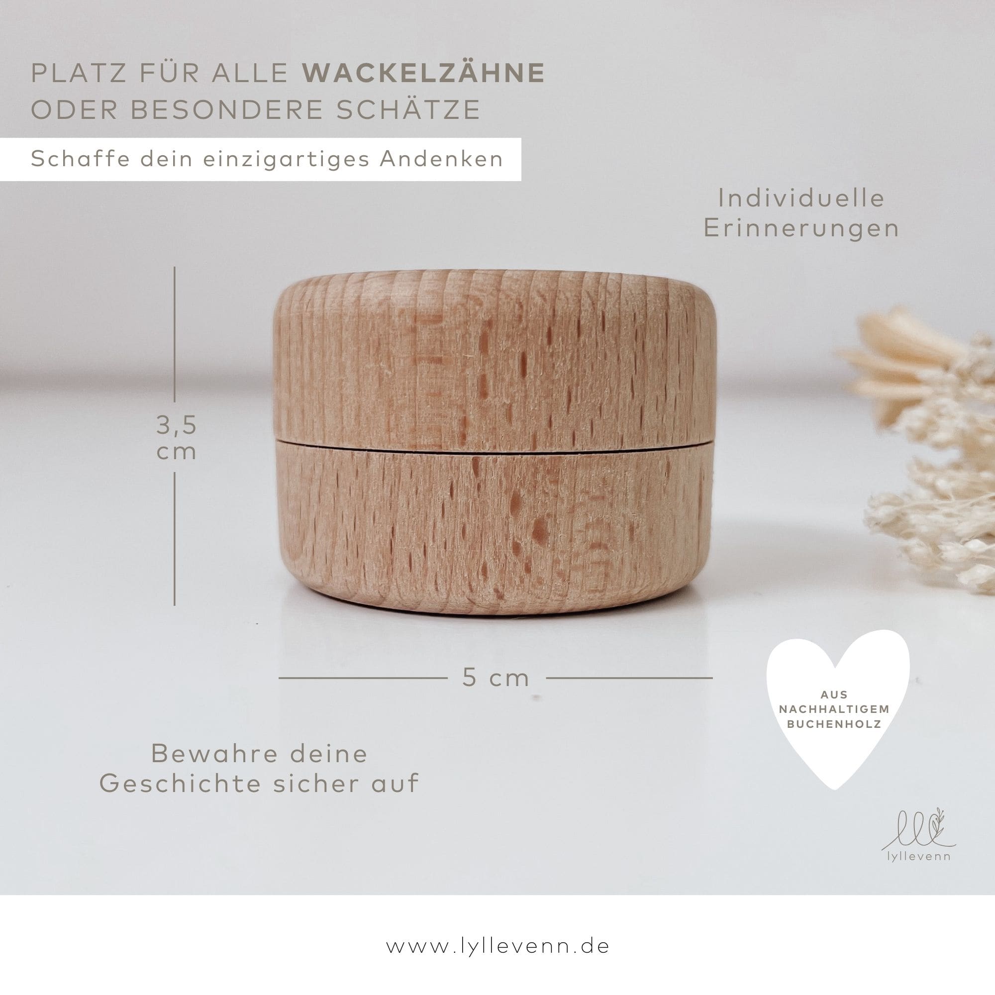 Milchzahndose Holz personalisiert – Abenteuer