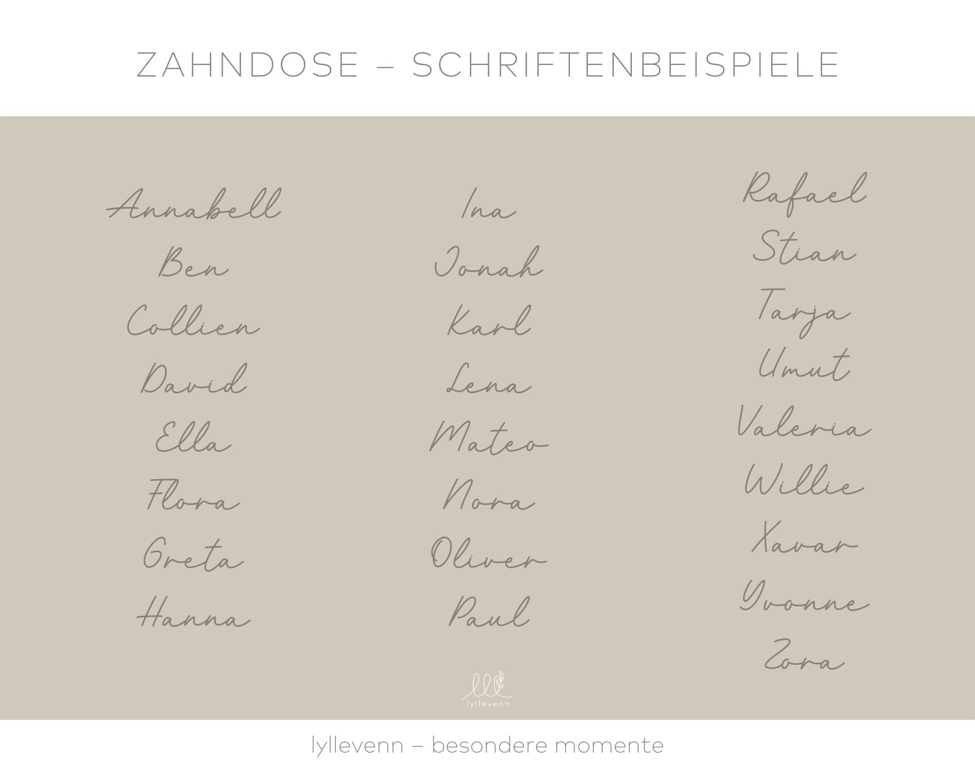 Milchzahndose Holz personalisiert