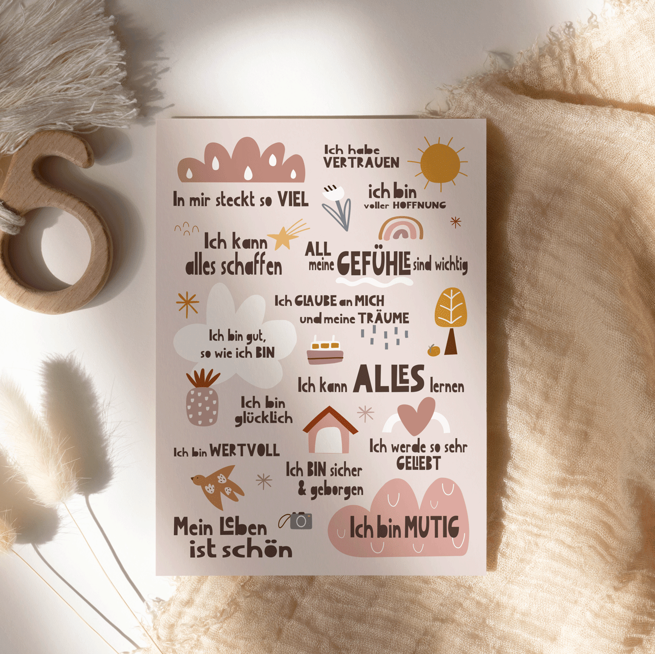 Affirmationskarte - Peaceful World - lyllevenn