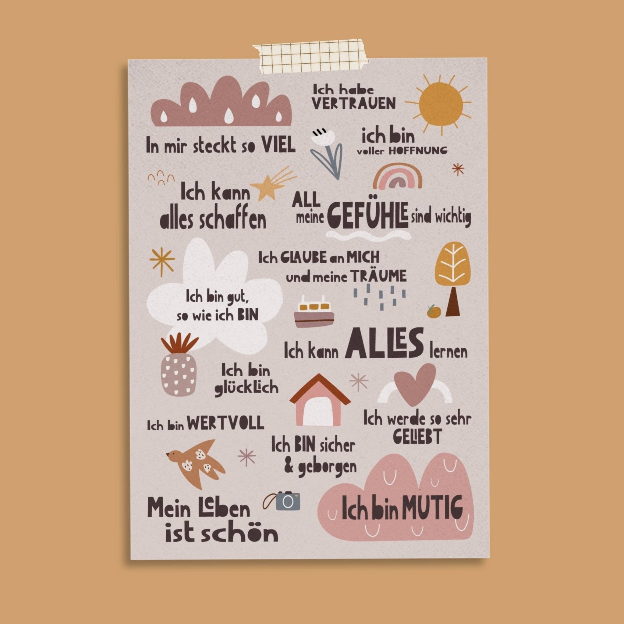 Affirmationskarte - Peaceful World - lyllevenn