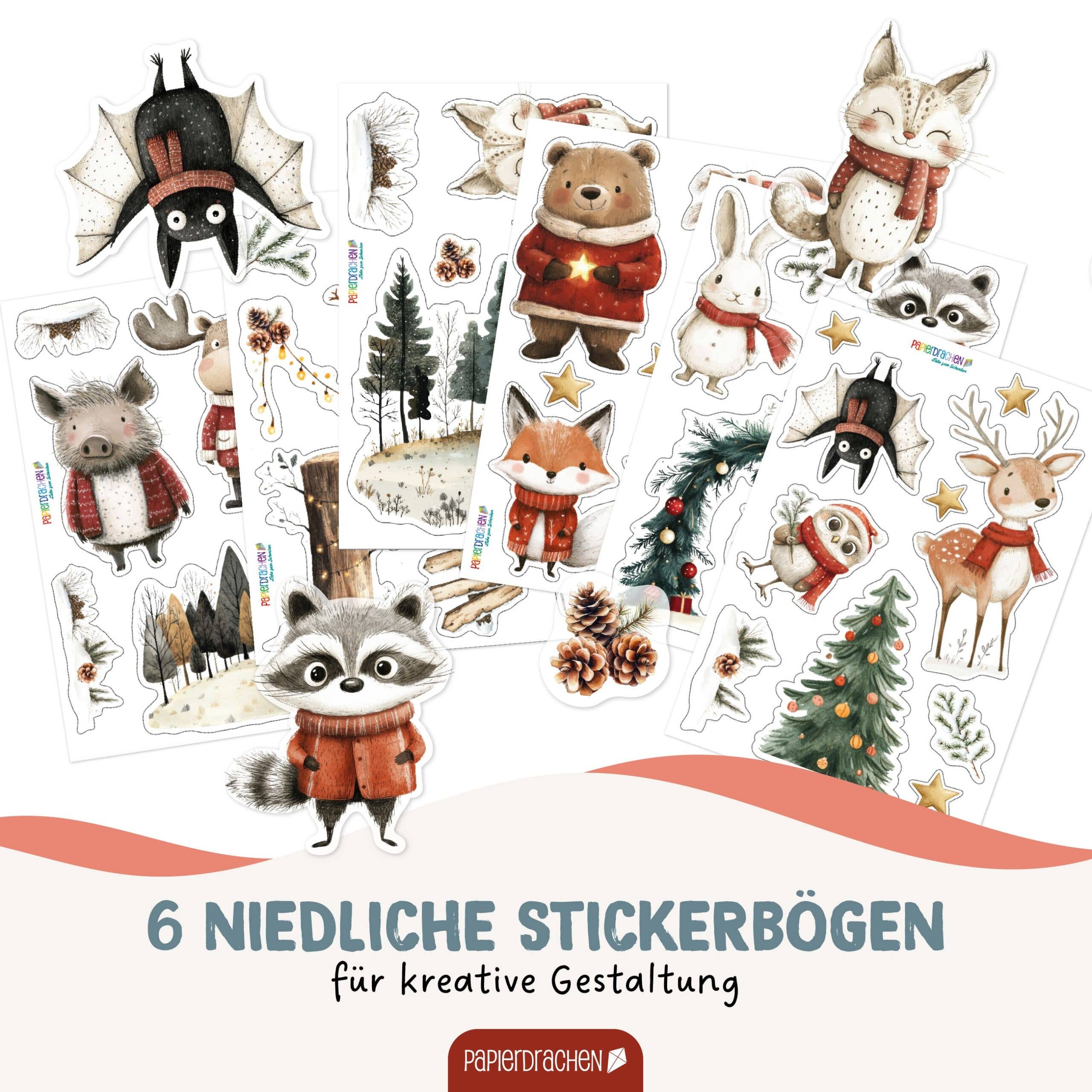 Fensterbilder Weihnachten – Waldtiere