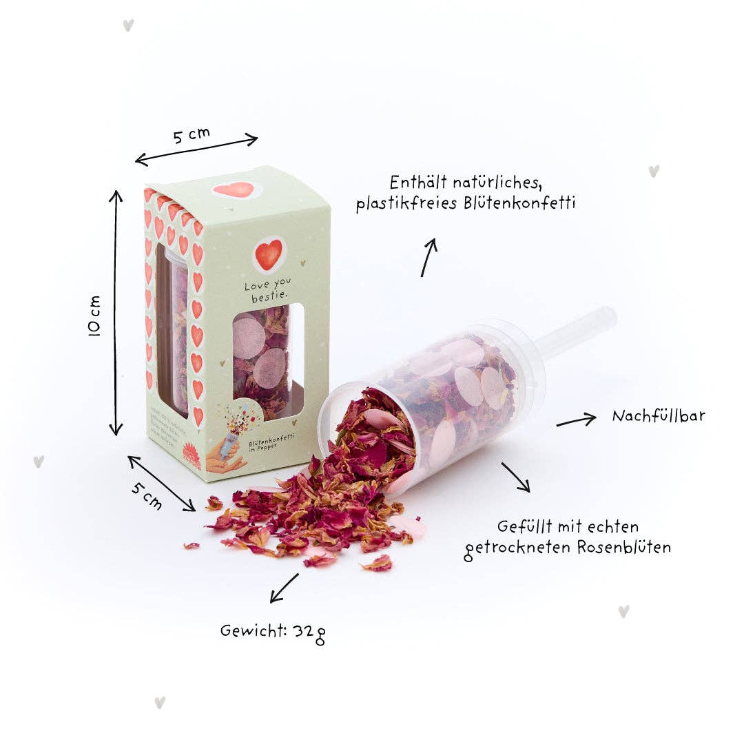 Blütenkonfetti Popper - Love You Bestie