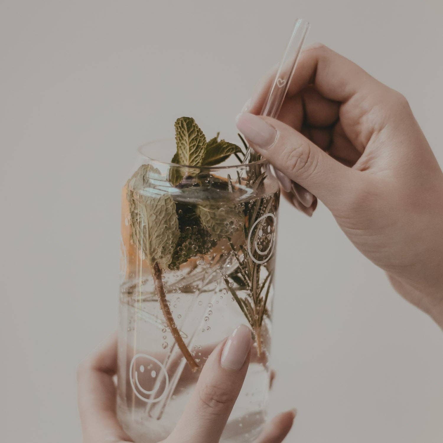 Strohhalme Herz Glas – 20cm im 4er Set