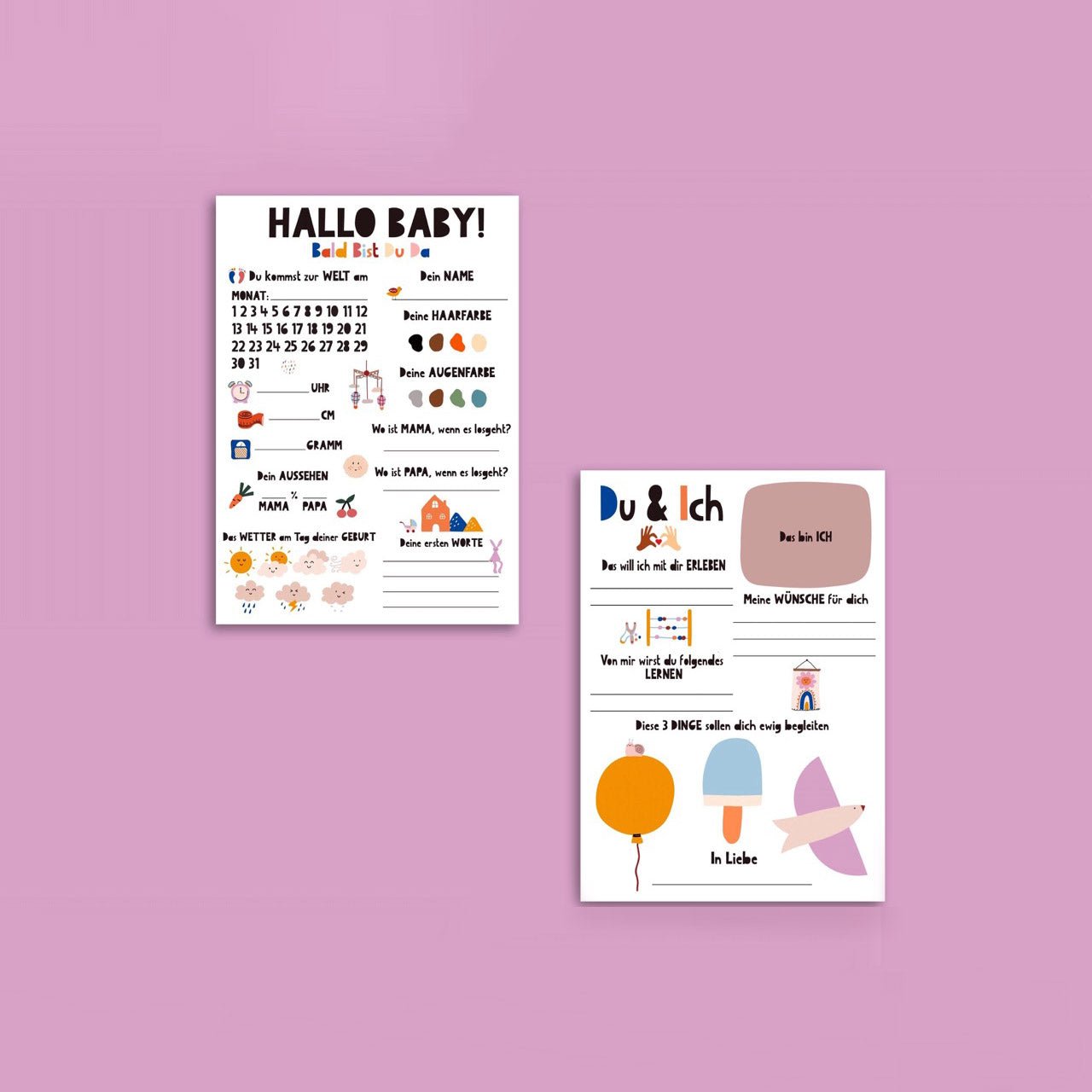 Babyparty Tippkarten – Vorhersagen & Wünsche fürs Baby - lyllevenn