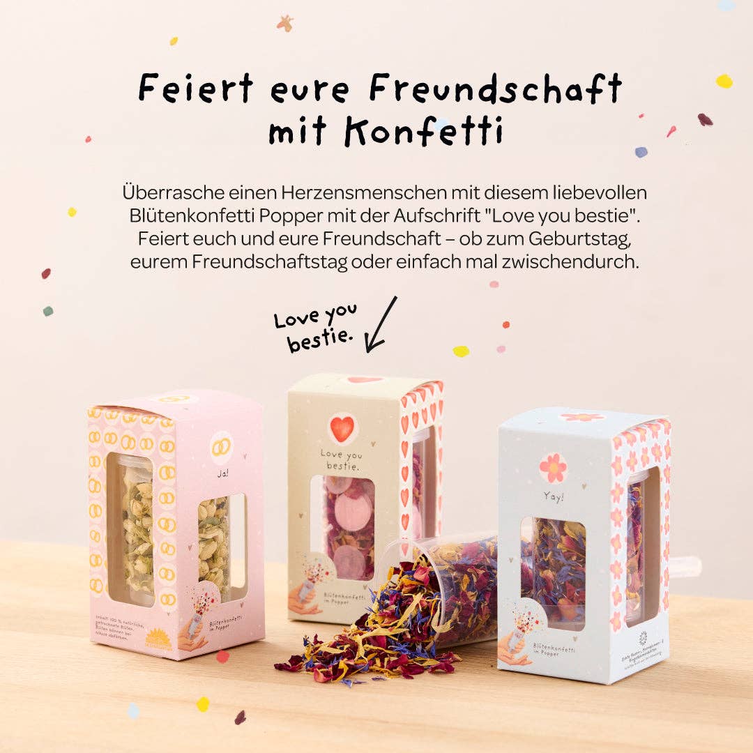 Blütenkonfetti Popper - Love You Bestie - lyllevenn