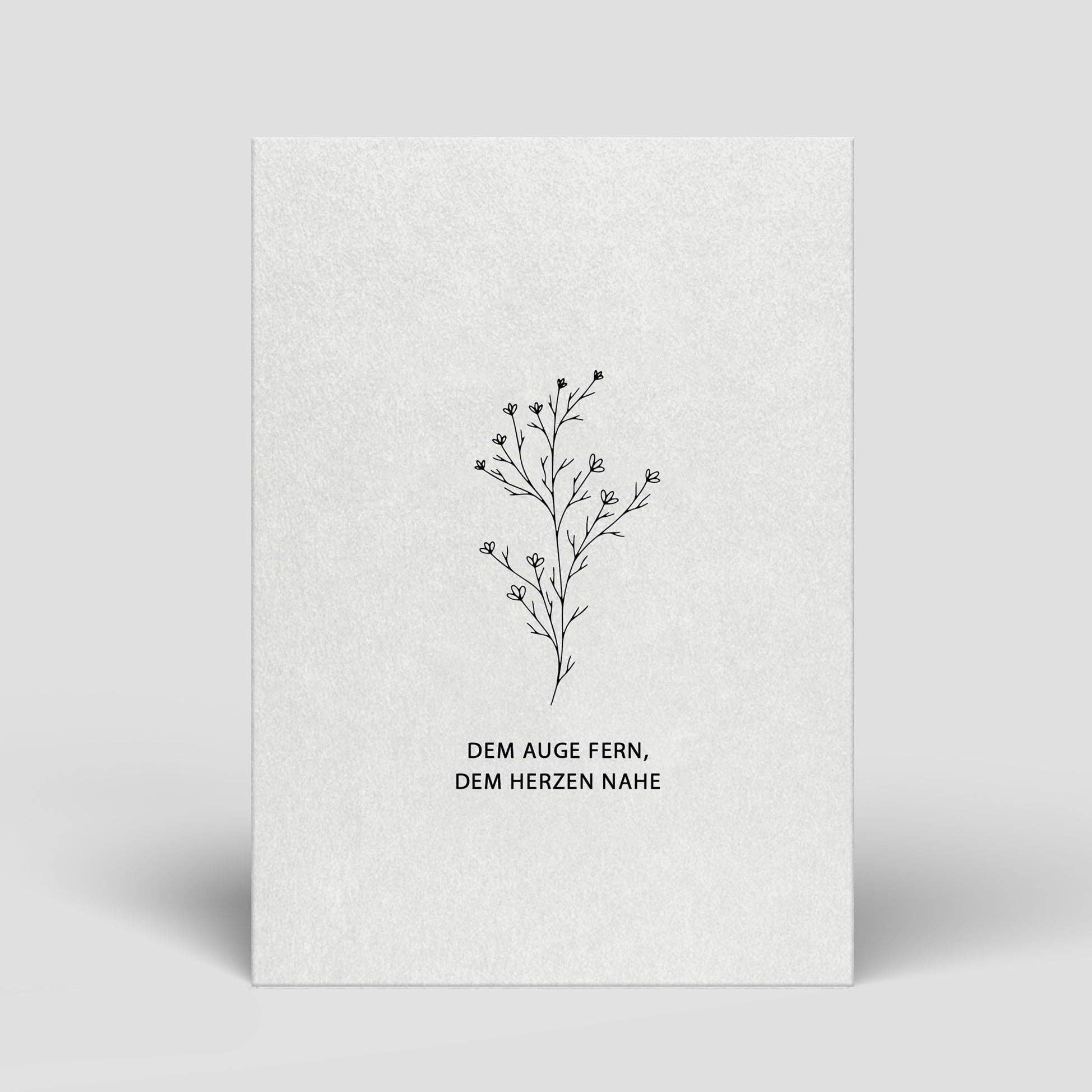 Trauerkarte – „Dem Auge fern, dem Herzen nah“