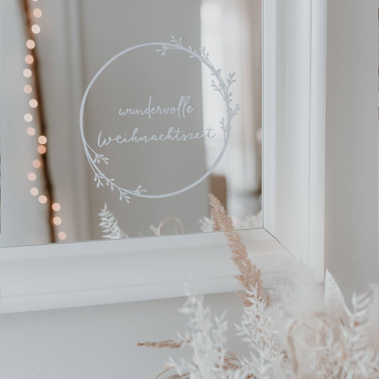 Sticker Weihnachtskranz - zauberhafte Fensterfolie