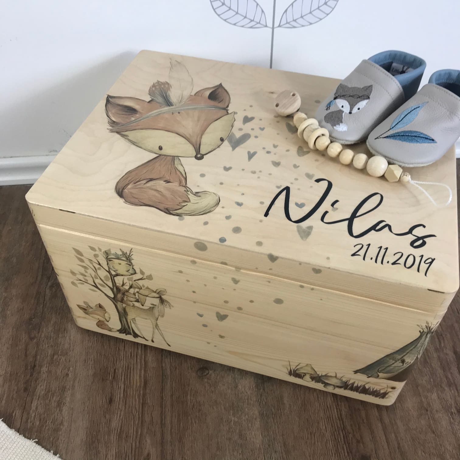 Erinnerungskiste Holz personalisiert - Bedruckt Wunschmotive - lyllevenn