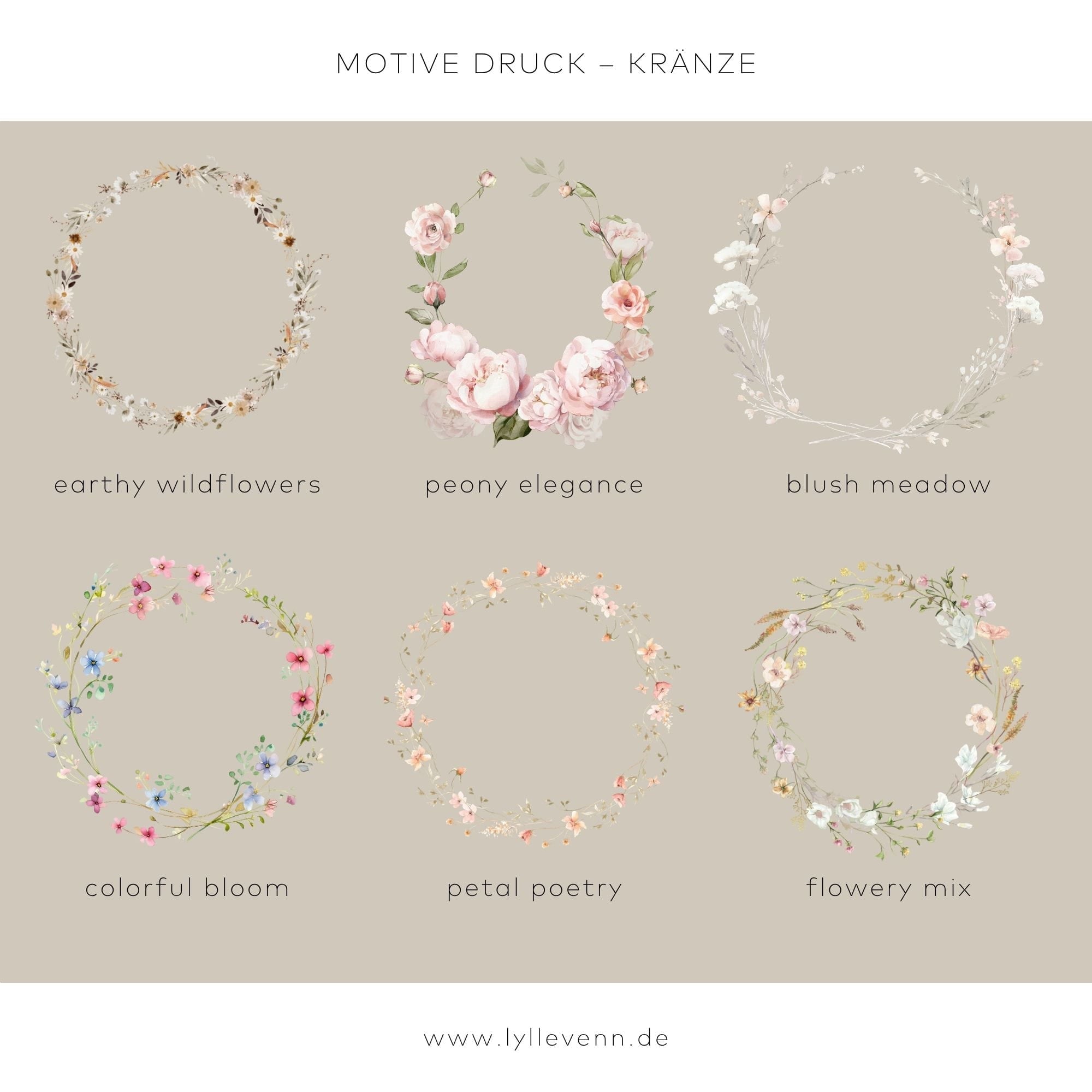 Erinnerungskiste Holz personalisiert - Flower wreaths - lyllevenn