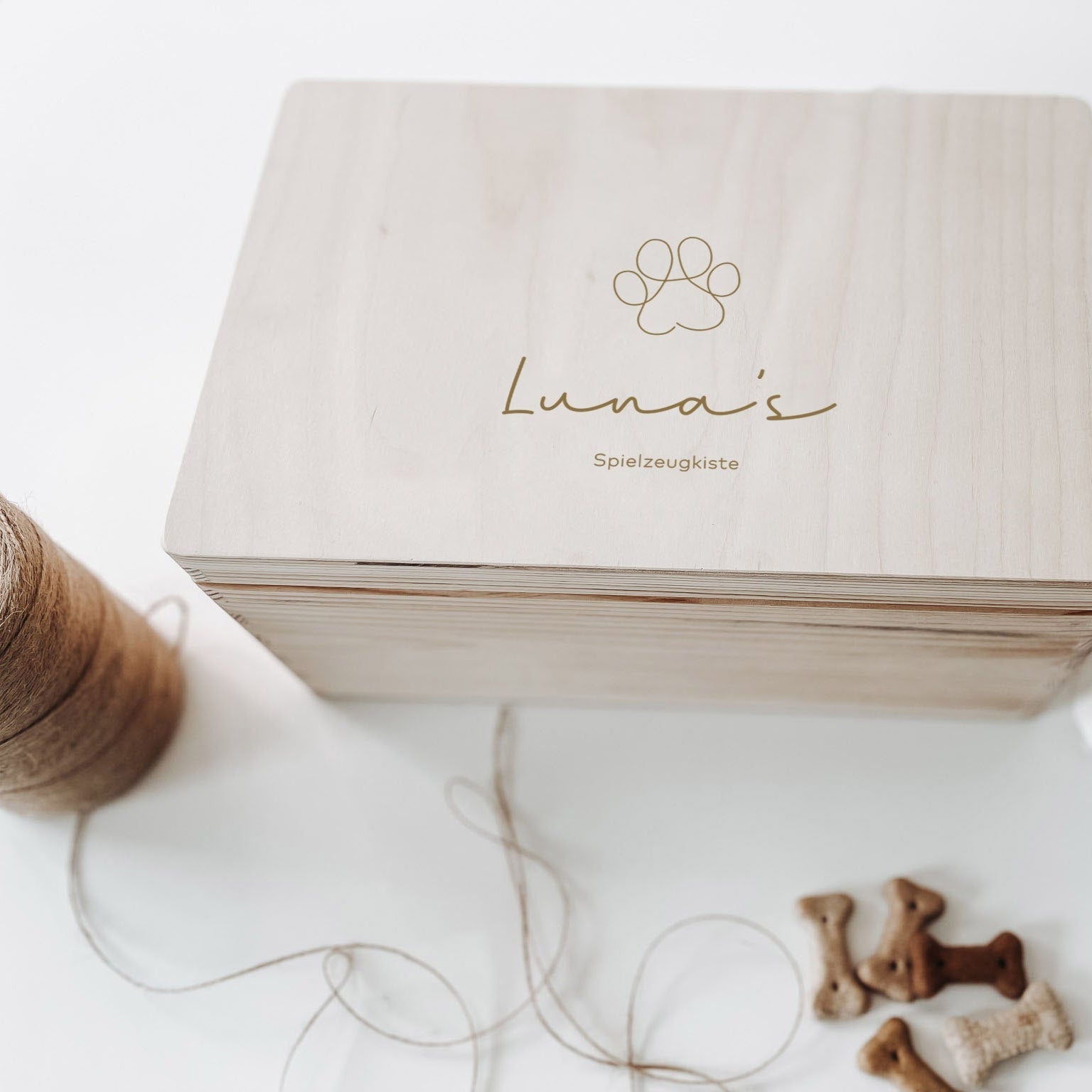 Erinnerungskiste Holz personalisiert - Hundepfote - lyllevenn