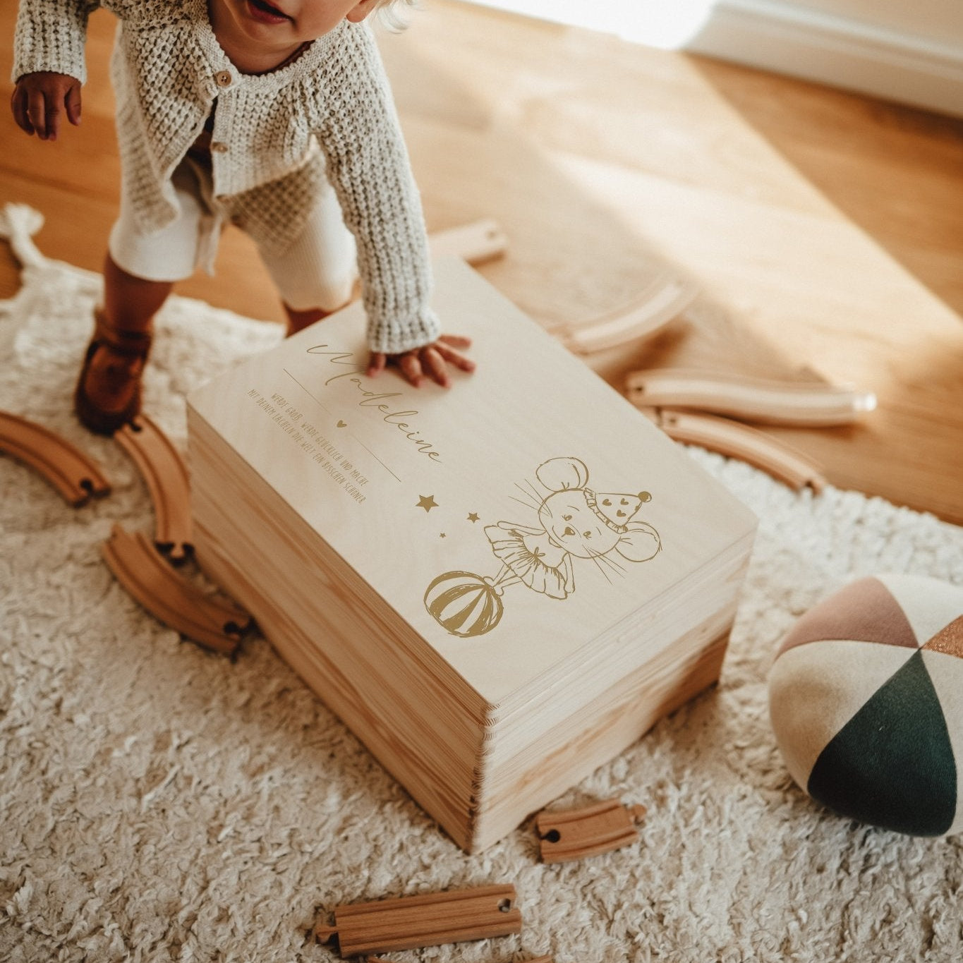 Erinnerungskiste personalisiert – Zirkus Maus - lyllevenn