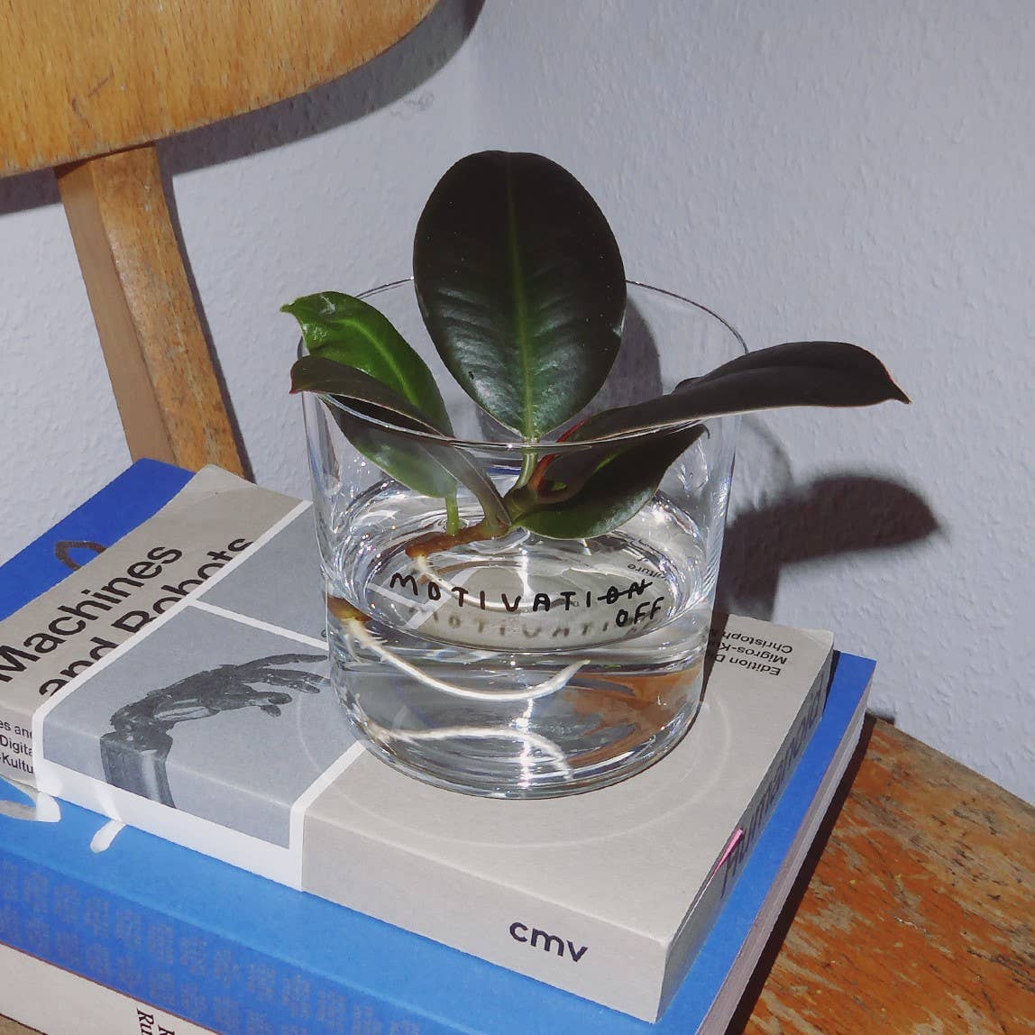 Trinkglas – Motivation off - Designer Statement Glass