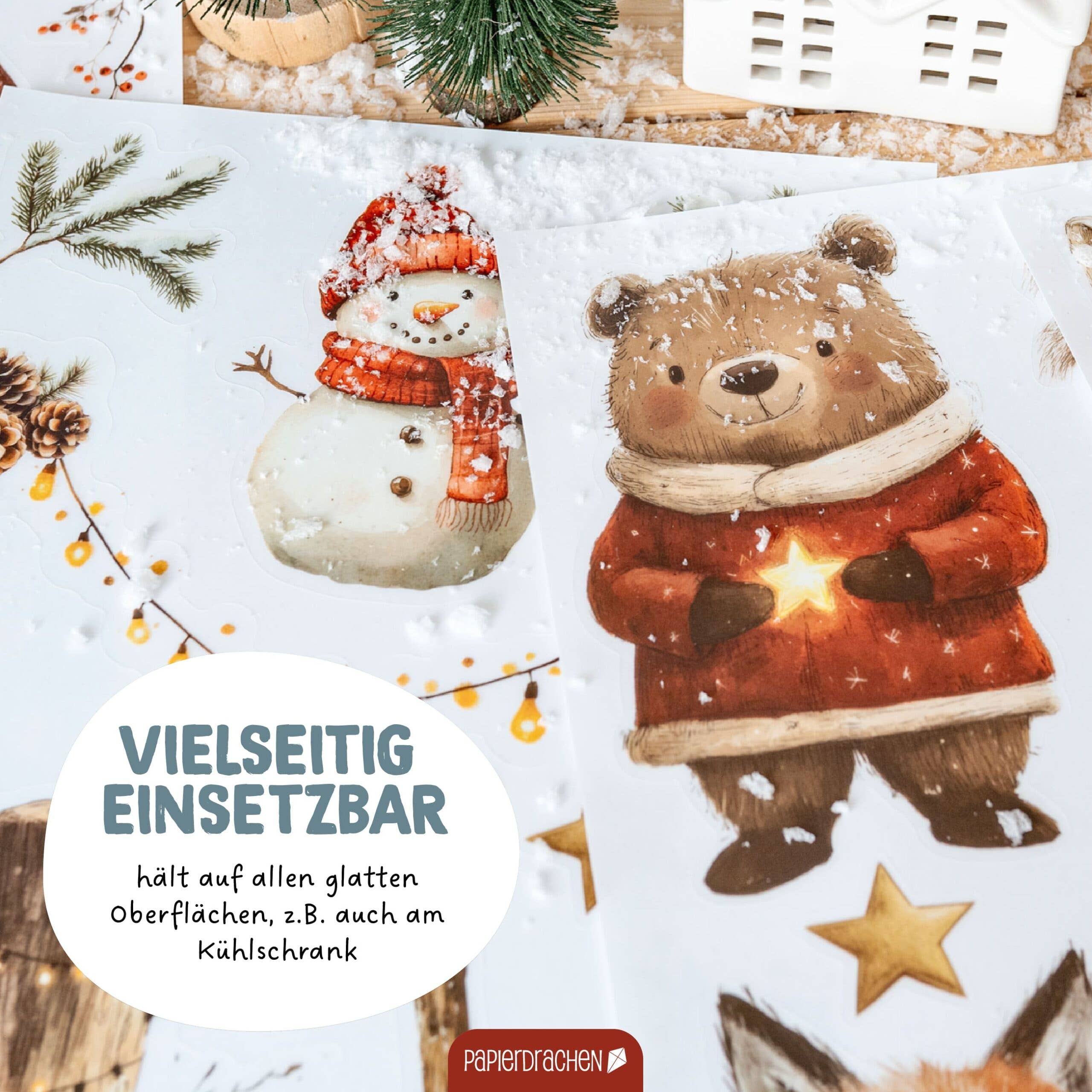 Fensterbilder Weihnachten – Waldtiere
