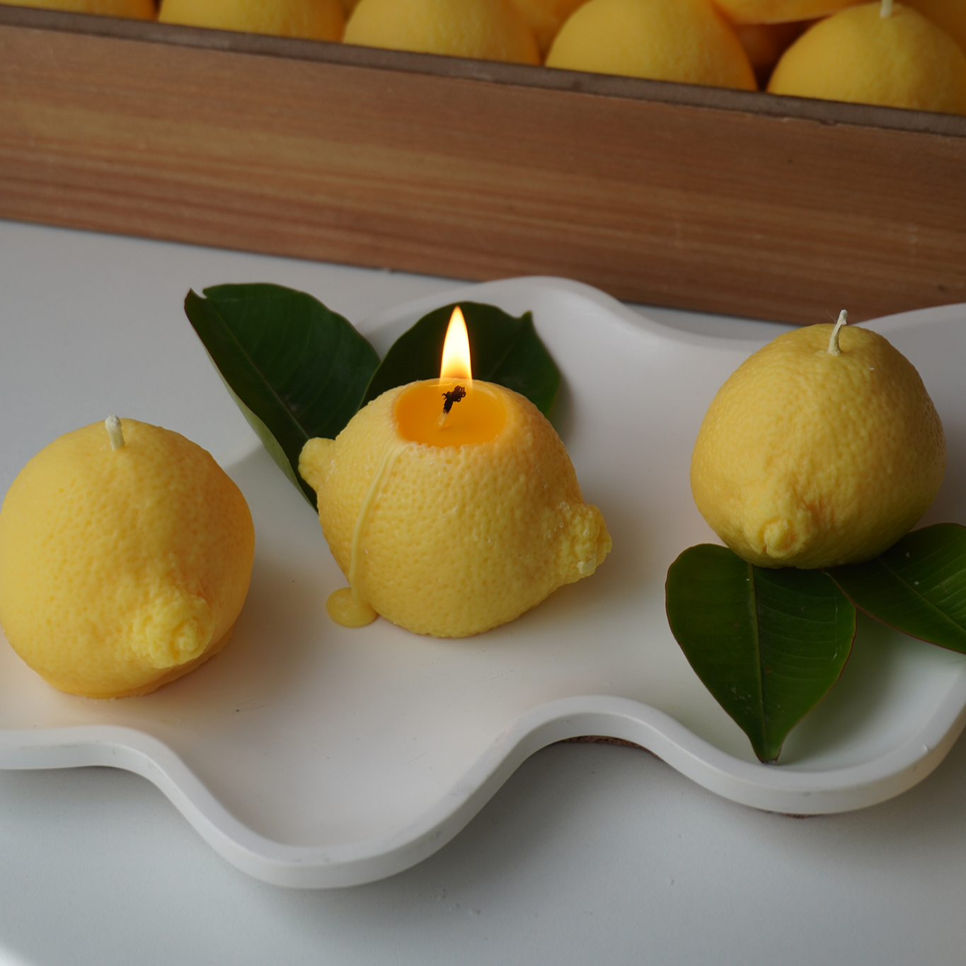 Zitronen-Kerze aus Sojawachs – Duftfrei & stilvolle Deko
