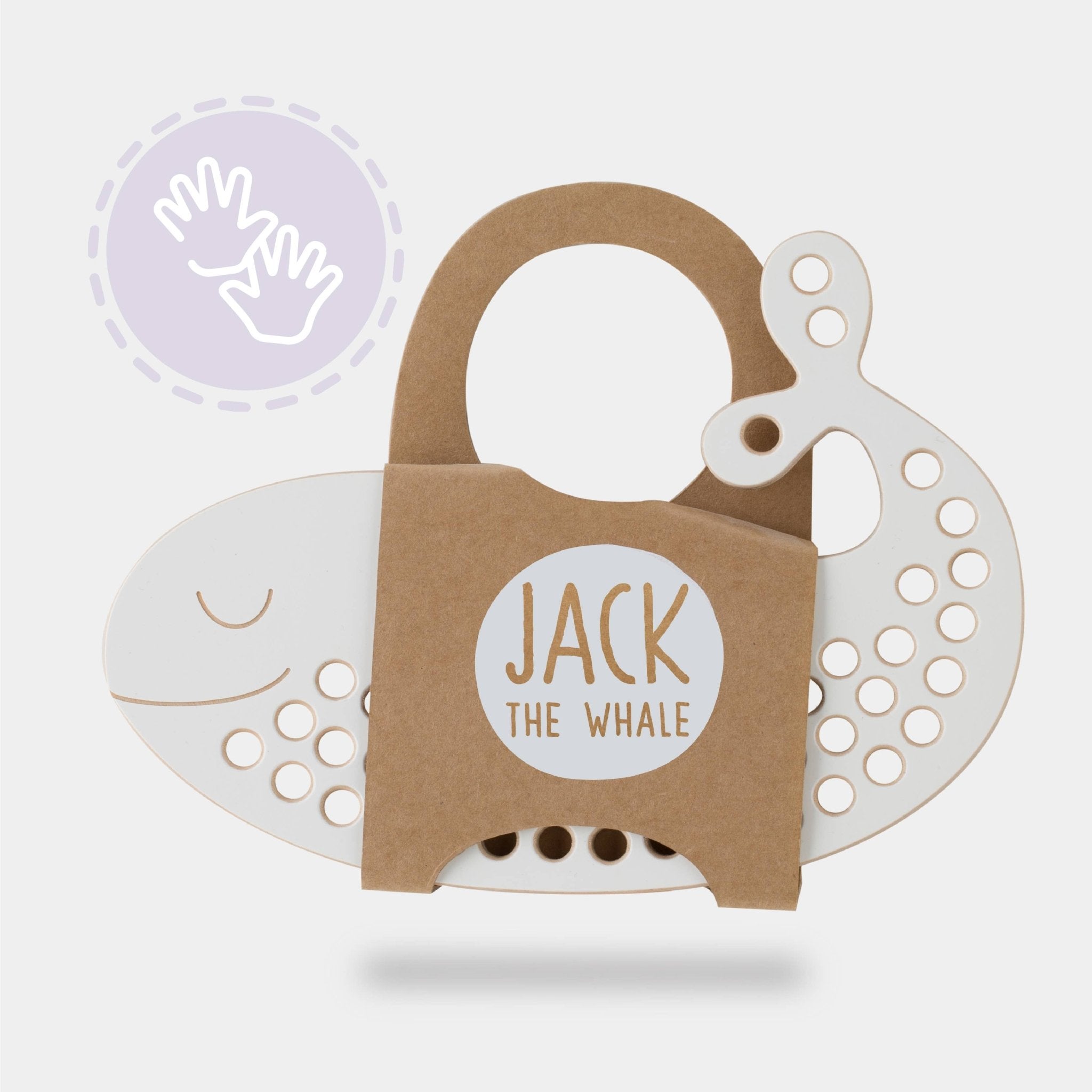 Fädelspiel aus Holz - Lernspielzeug Linus der Wal - lyllevenn