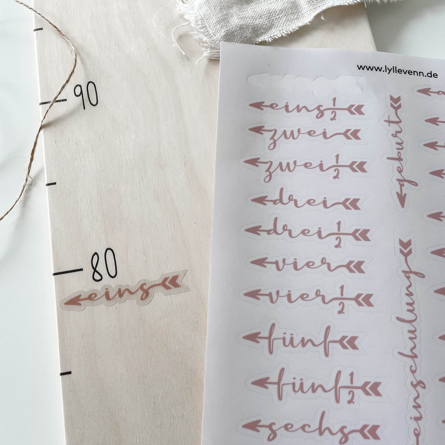 Farbige Meilenstein Sticker – Messlatte - lyllevenn